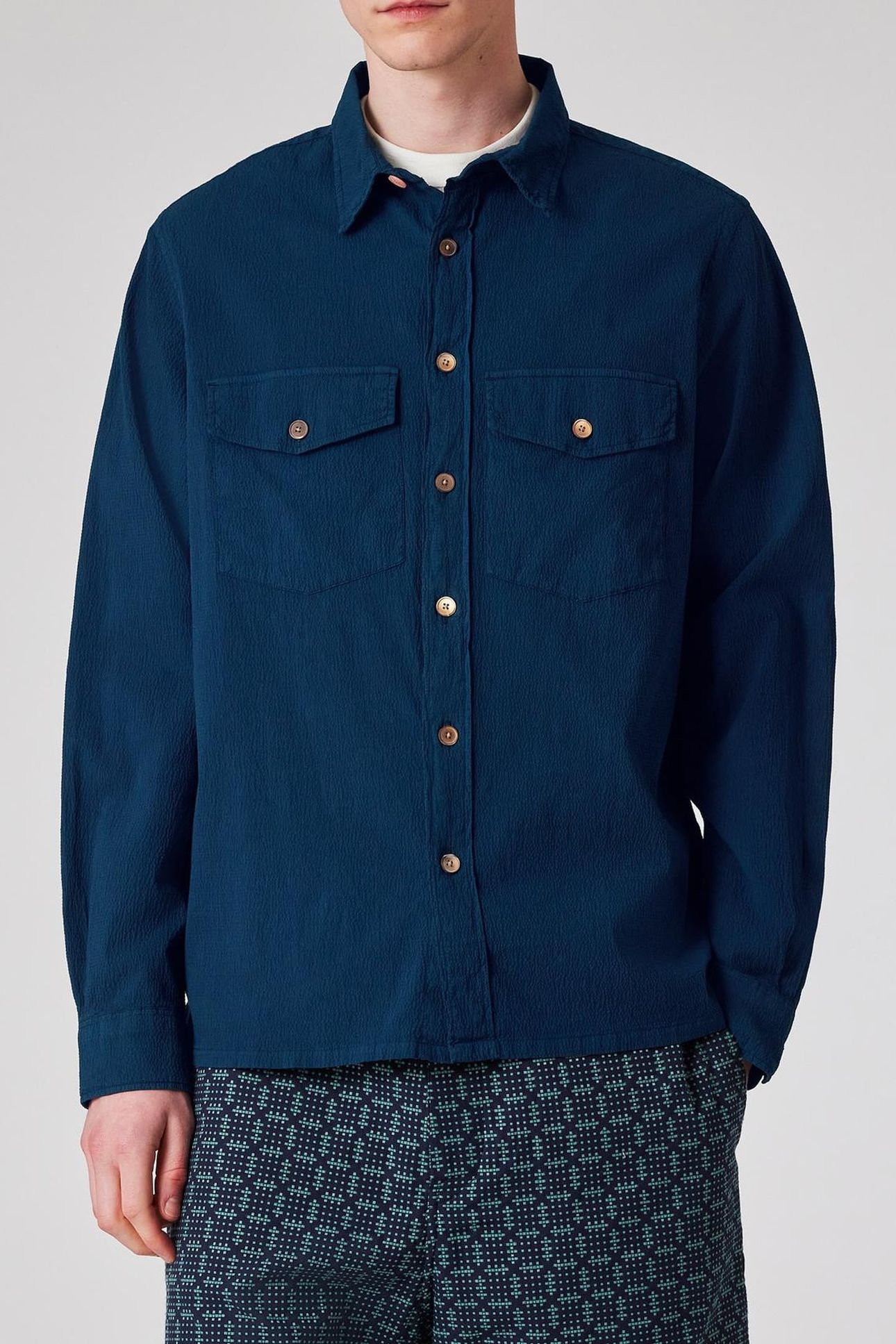 MENS LS CASUAL FIT SHIRT VERY DARK NAVY 1