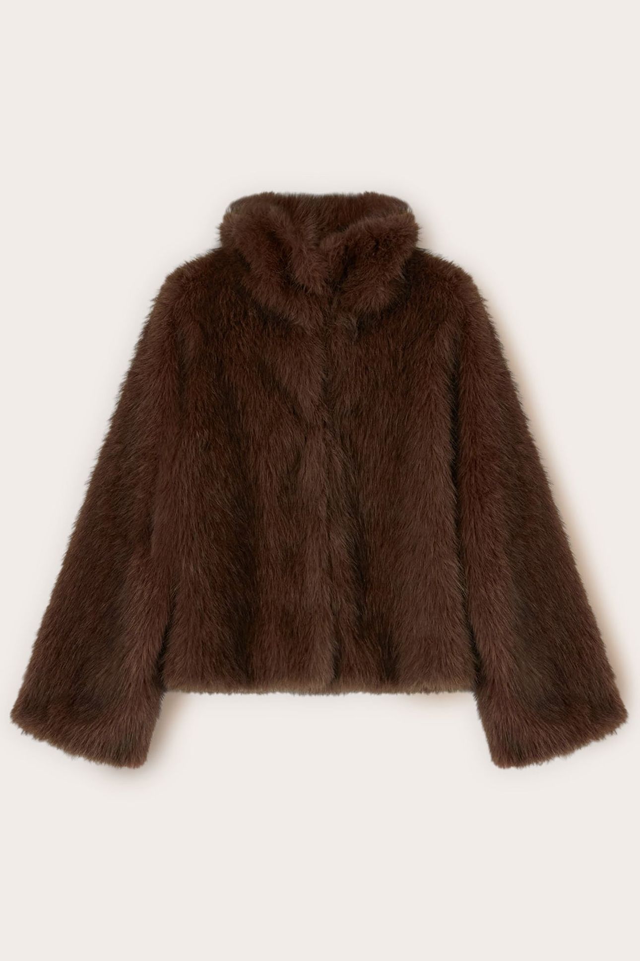 SHORT JACKET WITH HIGH COLLAR BROWN 5