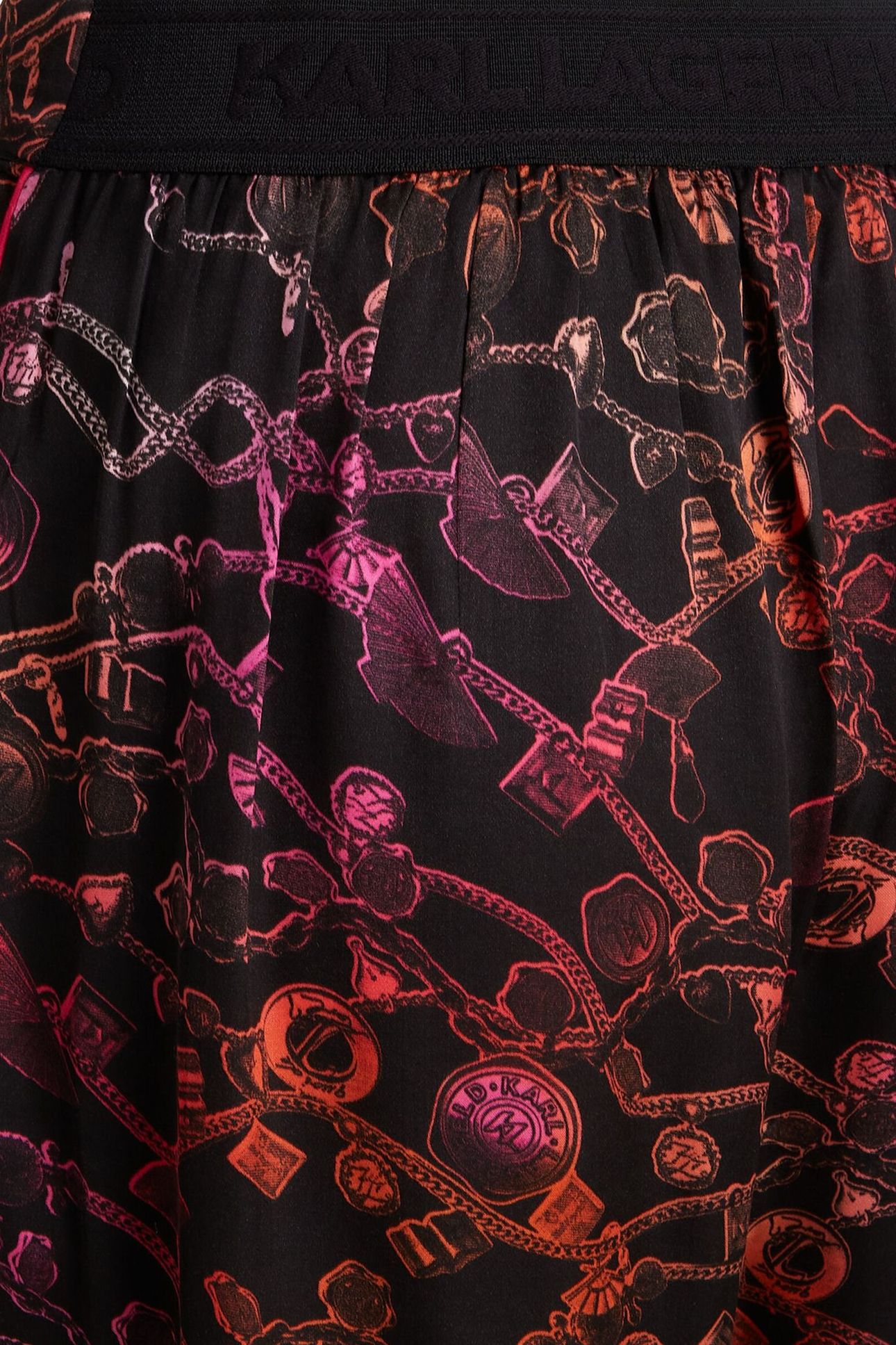 SATIN CHAIN PRINT PANTS PINK 6