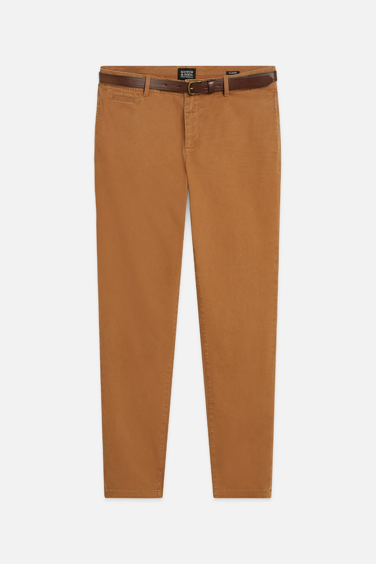 WARREN COTTON TWILL WASHED CHINO WITH BELT NUTHATCH 1