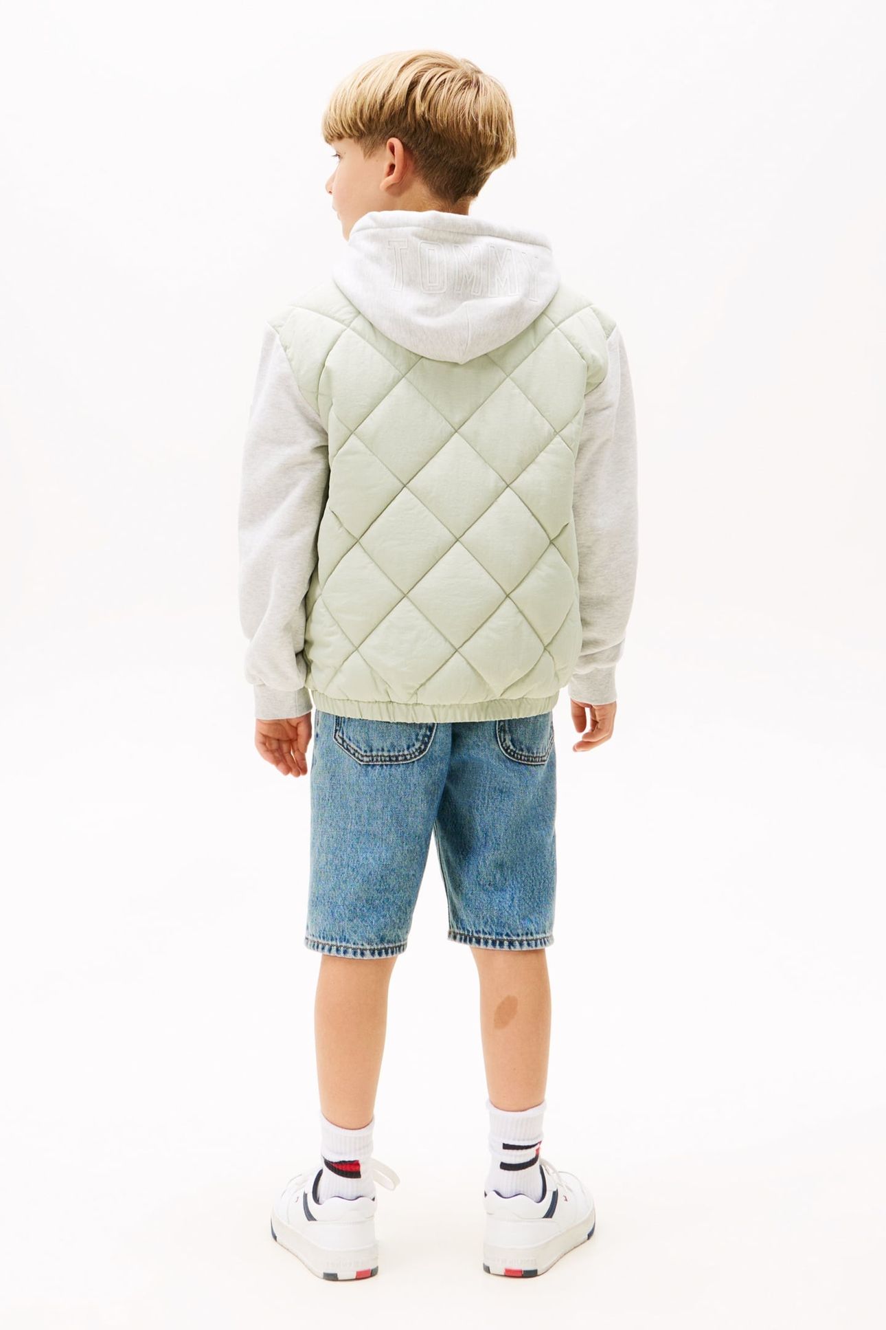 BOYS MIX MEDIA QUILTED JACKET MISTY SAGE 2