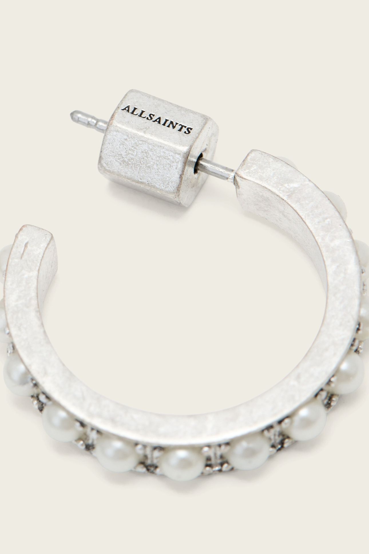 NELLIE LRG HOOP WARM SILVER 4
