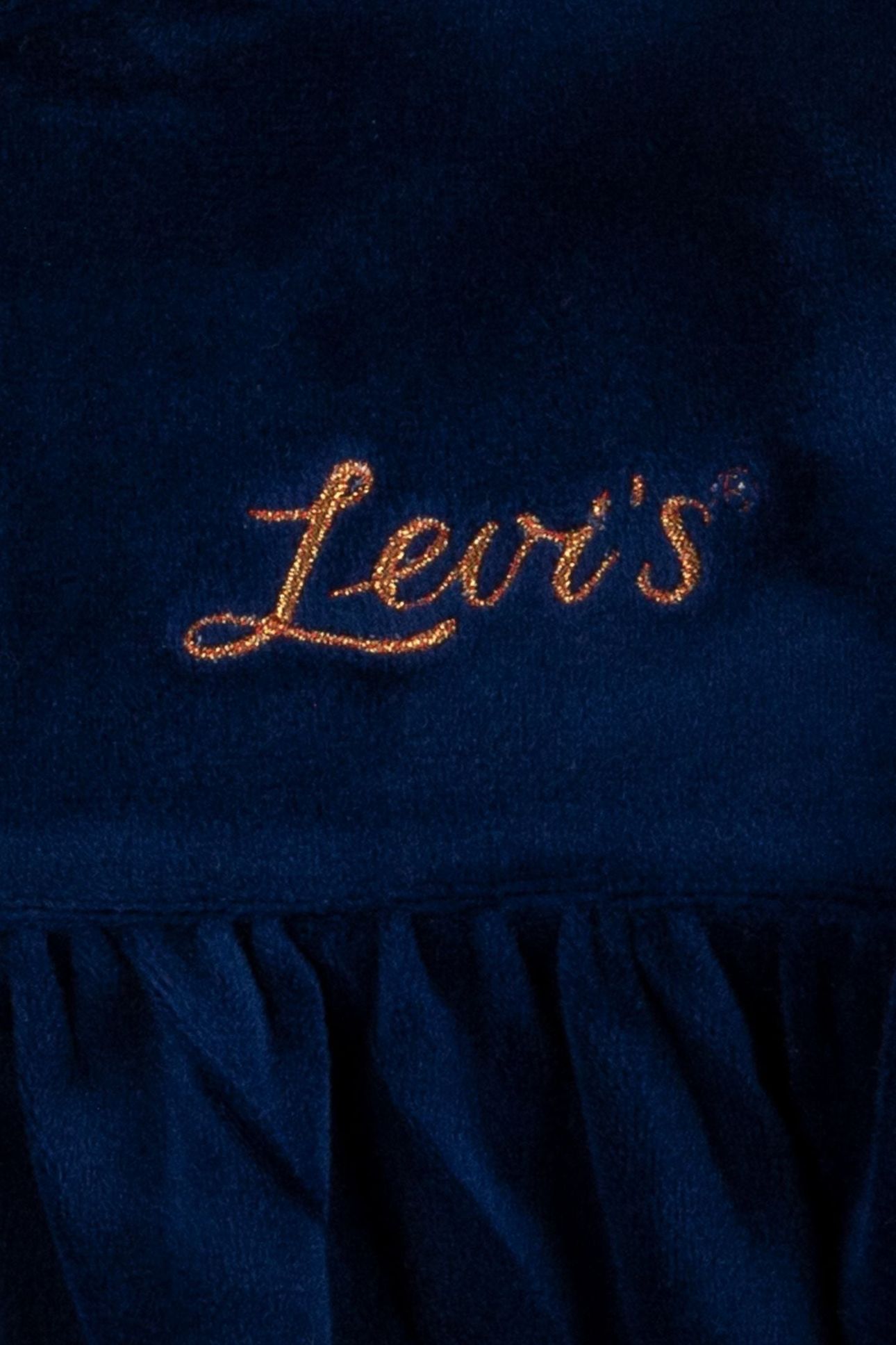 GIRLS VELVET TIERED DRESS MEDIEVAL BLUE 4