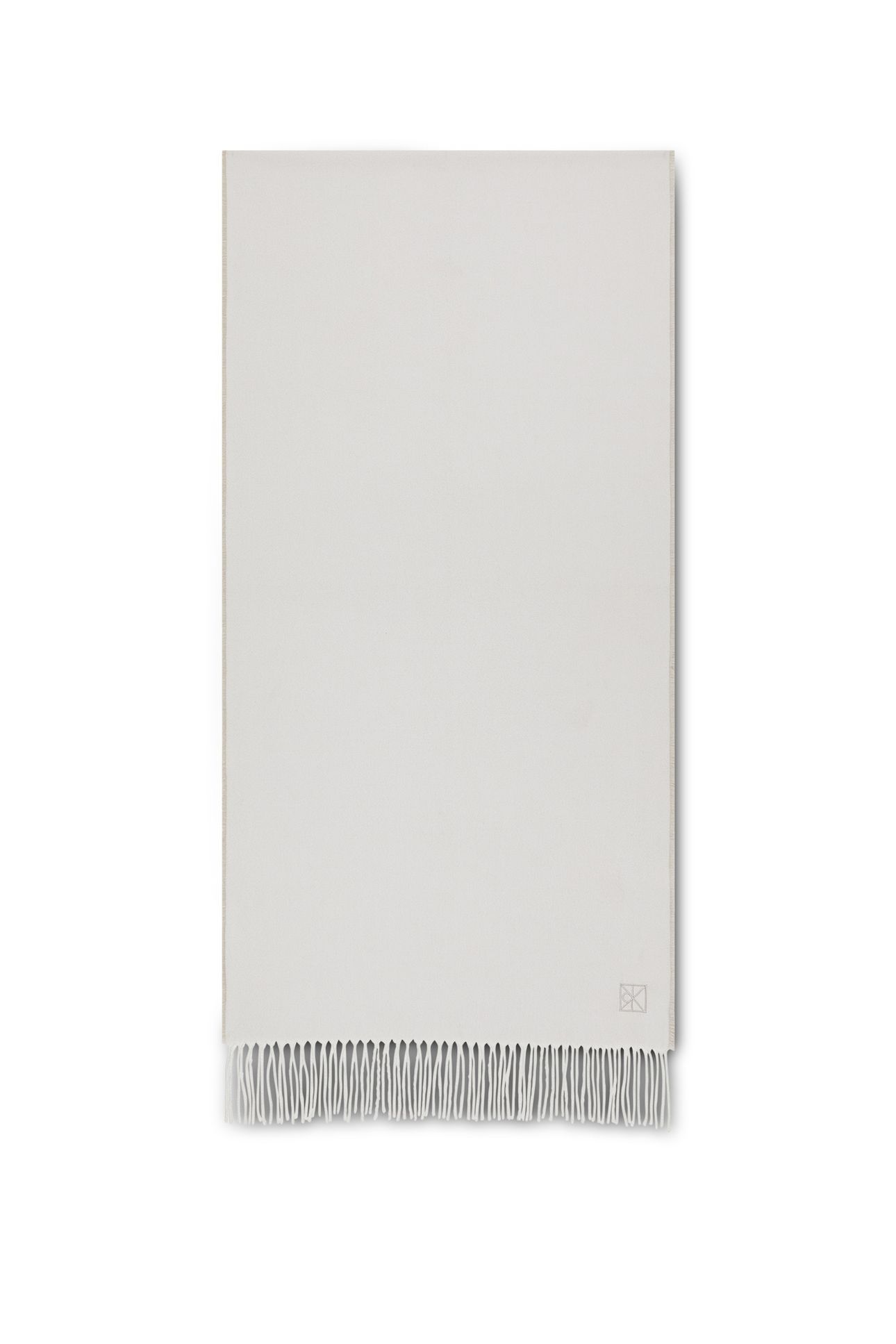 EMBLEM 2-TONE FRINGE SCARF LILY WHITE/CHATEAU 1