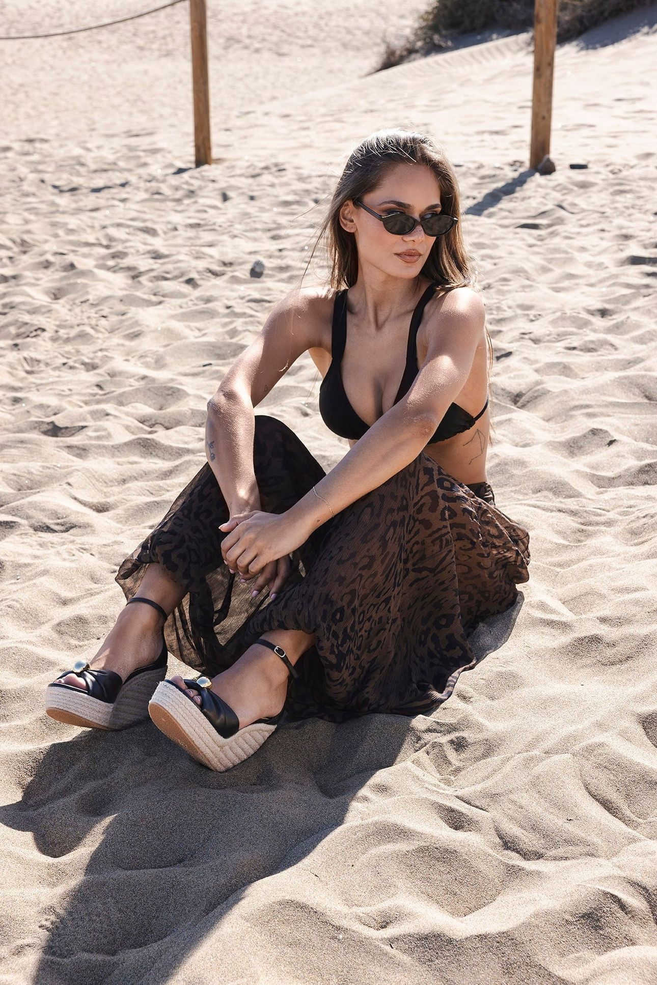 TALIYA SANDALS BLACK LEATHER 4