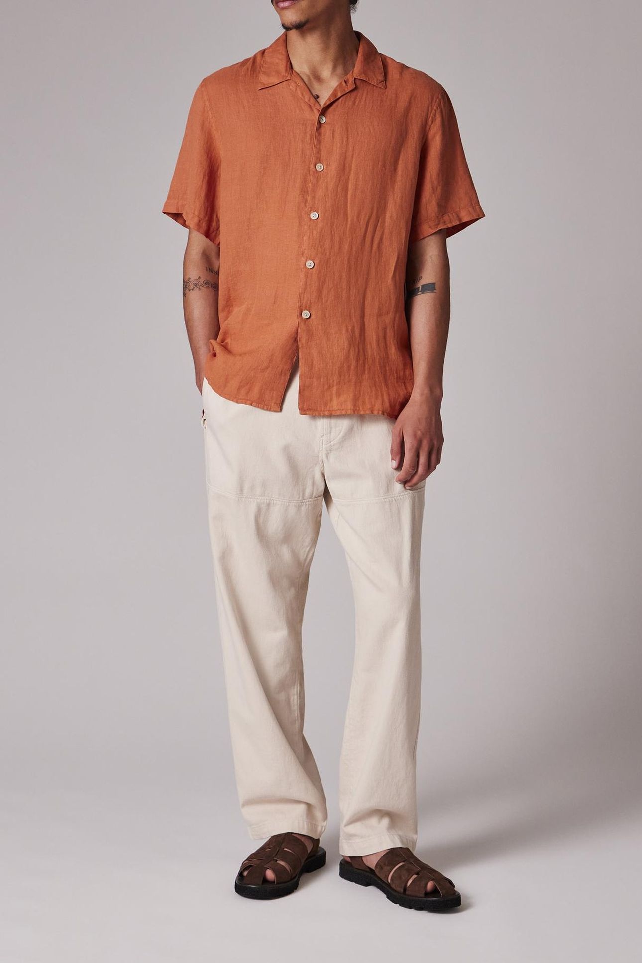 MENS SS CASUAL FIT SHIRT ORANGE 2