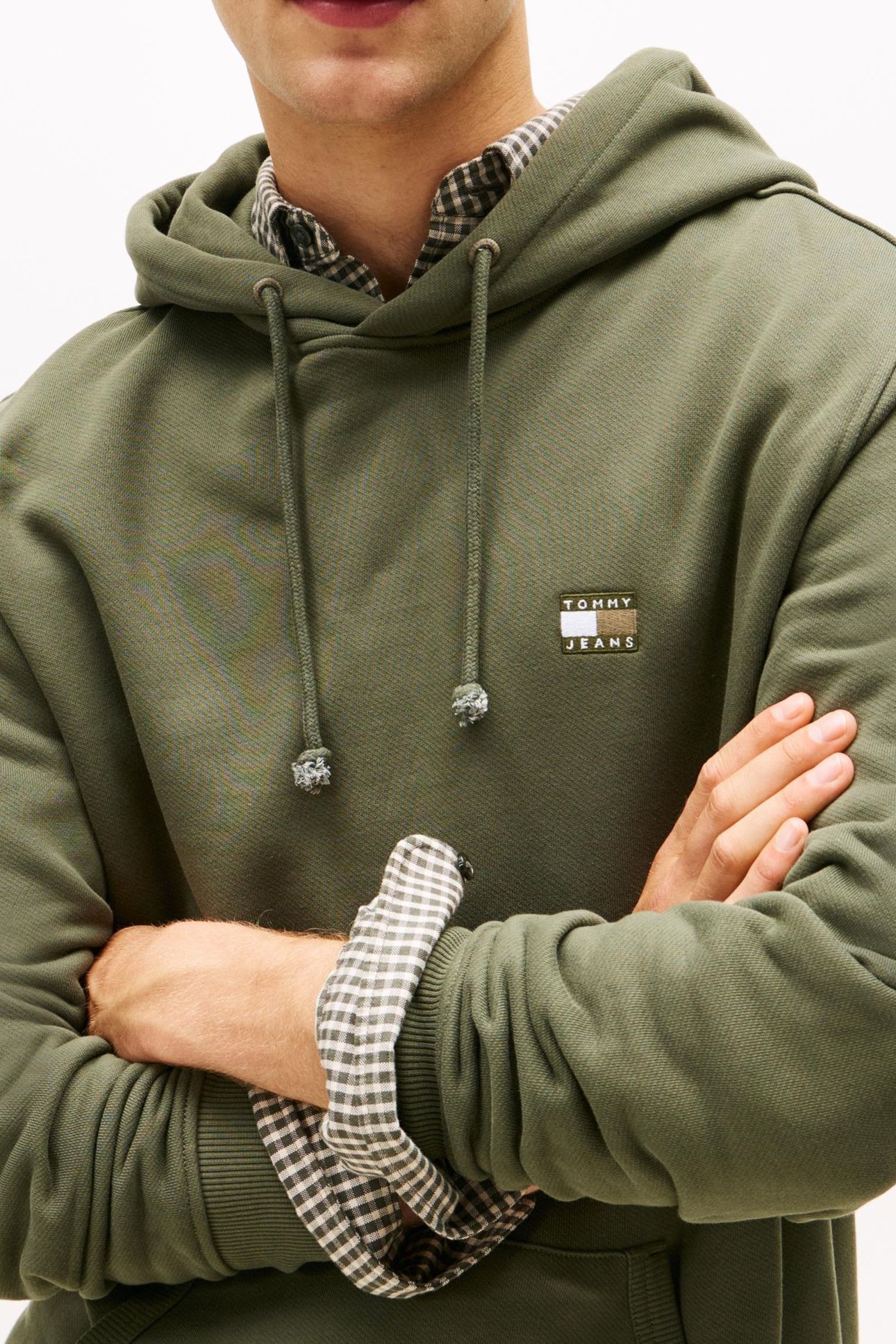 TJM REG BADGE HOODIE PEWTER GREEN TONAL 5