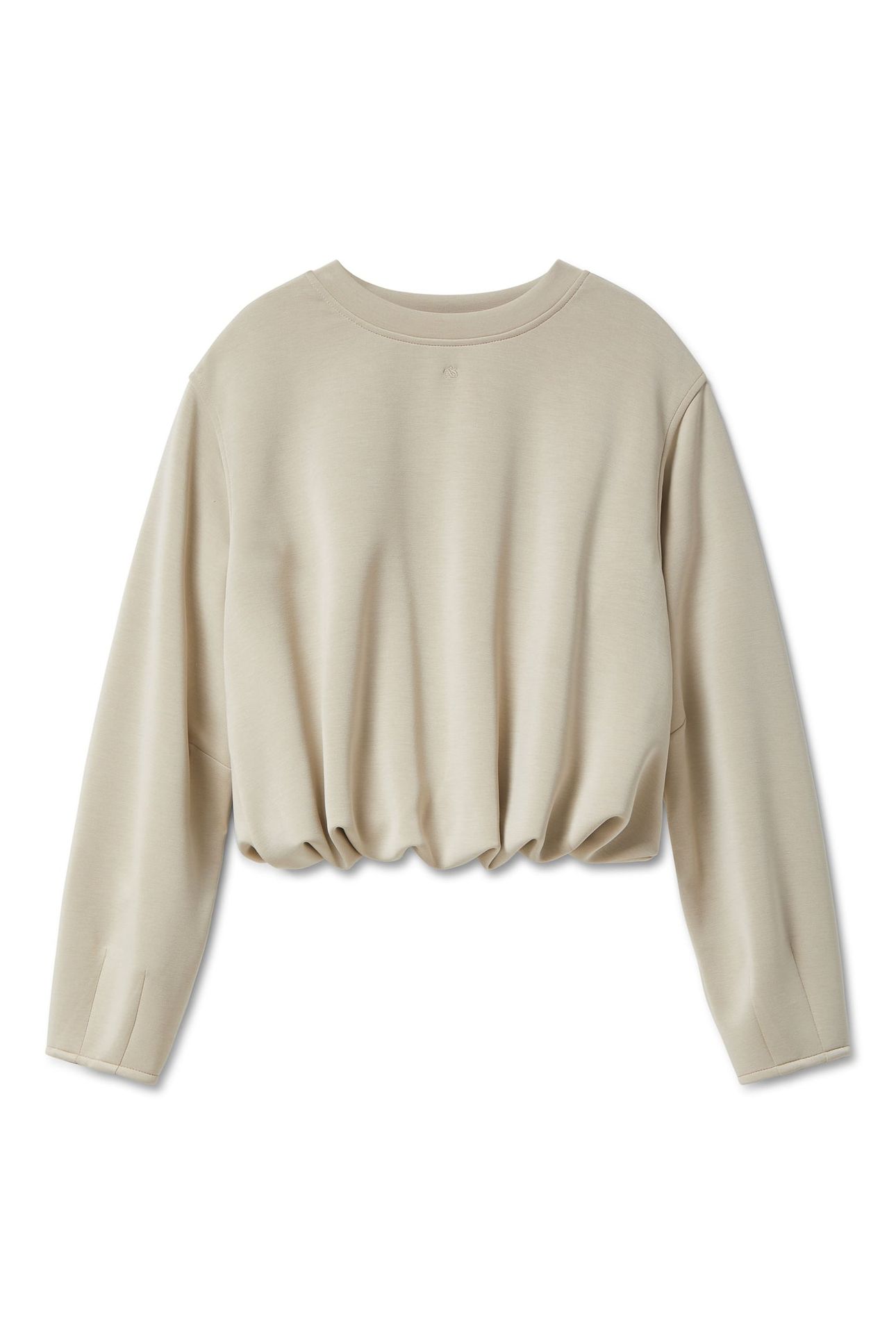BUBBLE HEM CREWNECK FEATHER GRAY 5