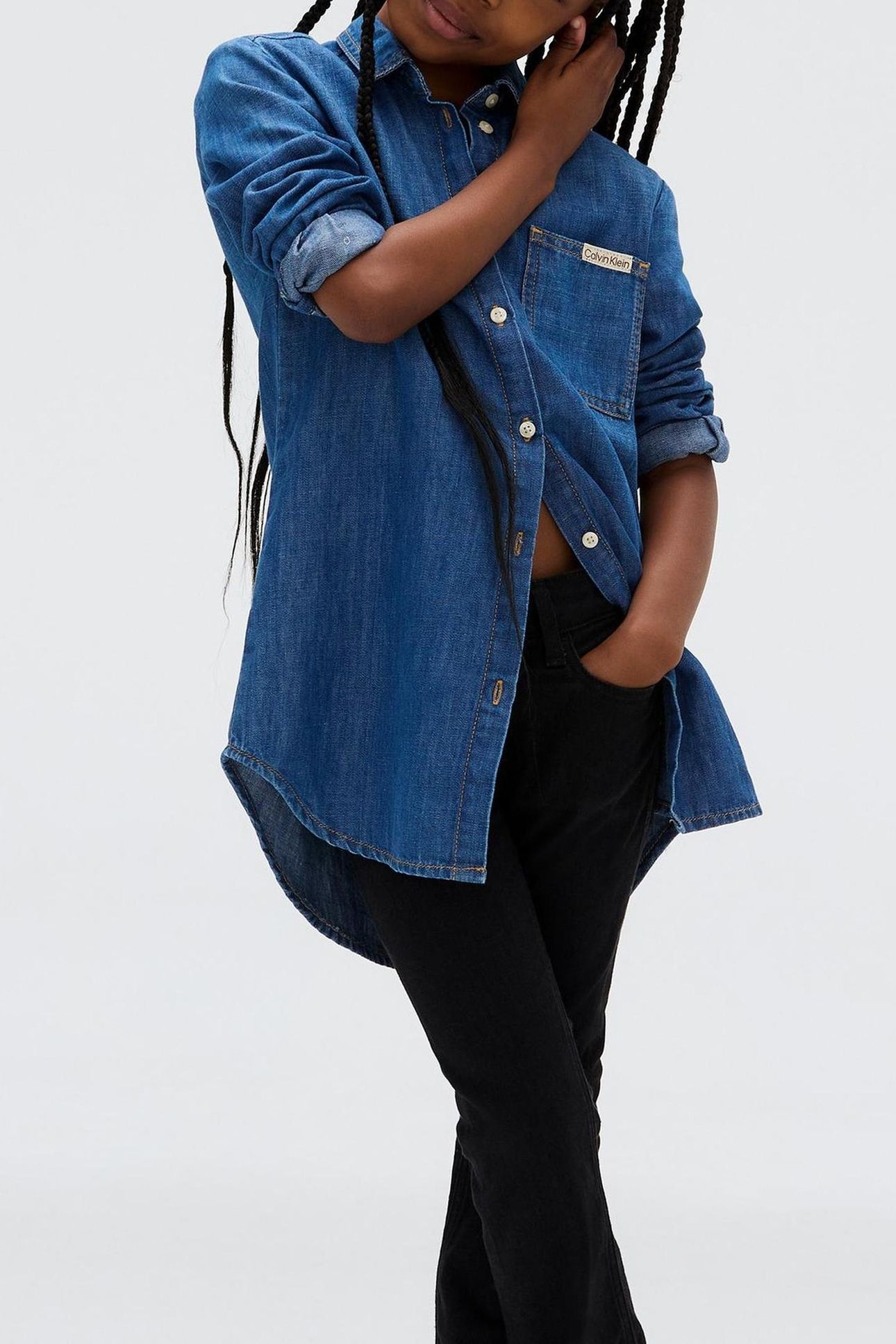 GIRLS MID RISE FLARE ESSENTIAL BLACK STRETCH 3