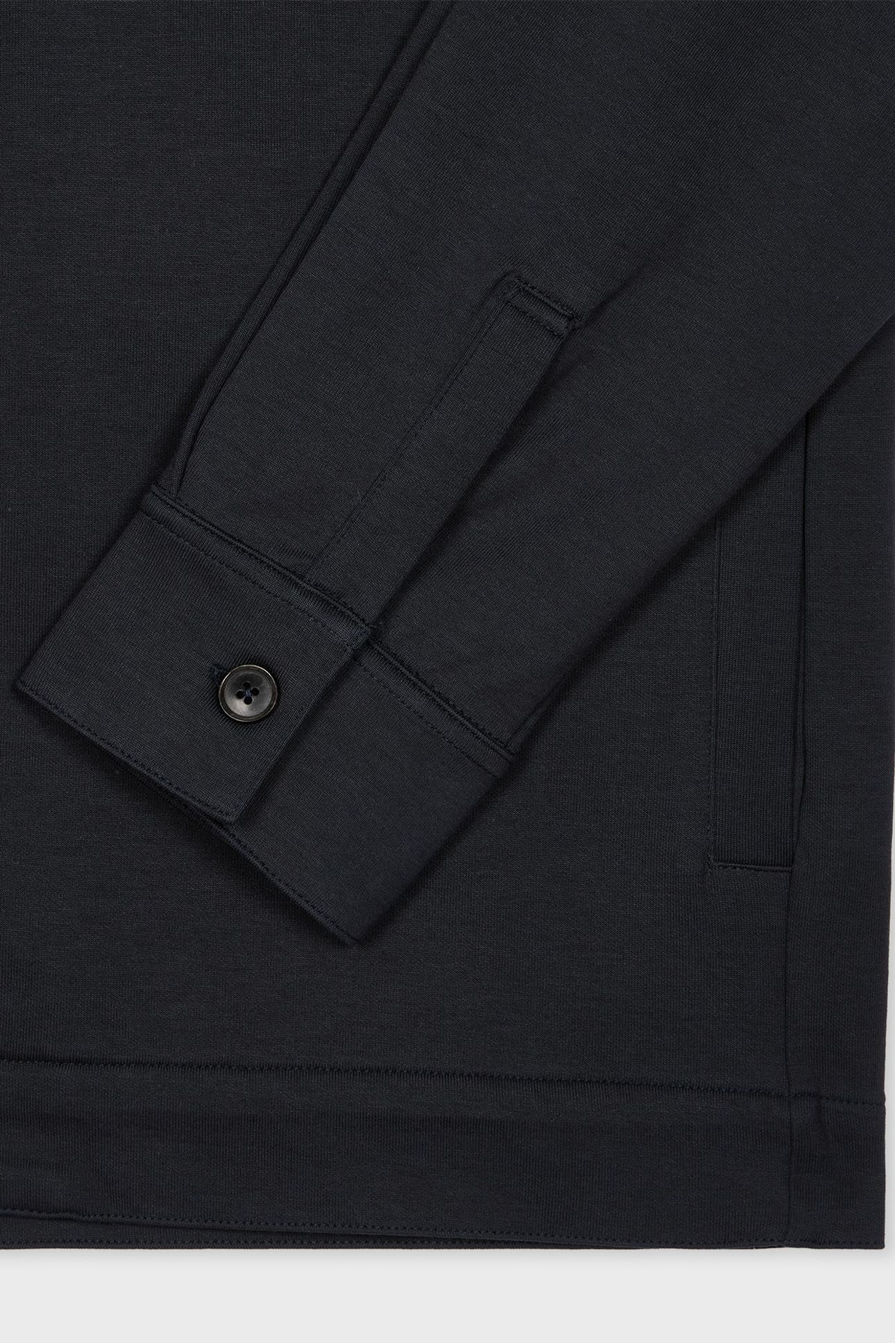 MENS S/C ZIP FRONT KNITTED SHIRT VERY DARK NAVY 4