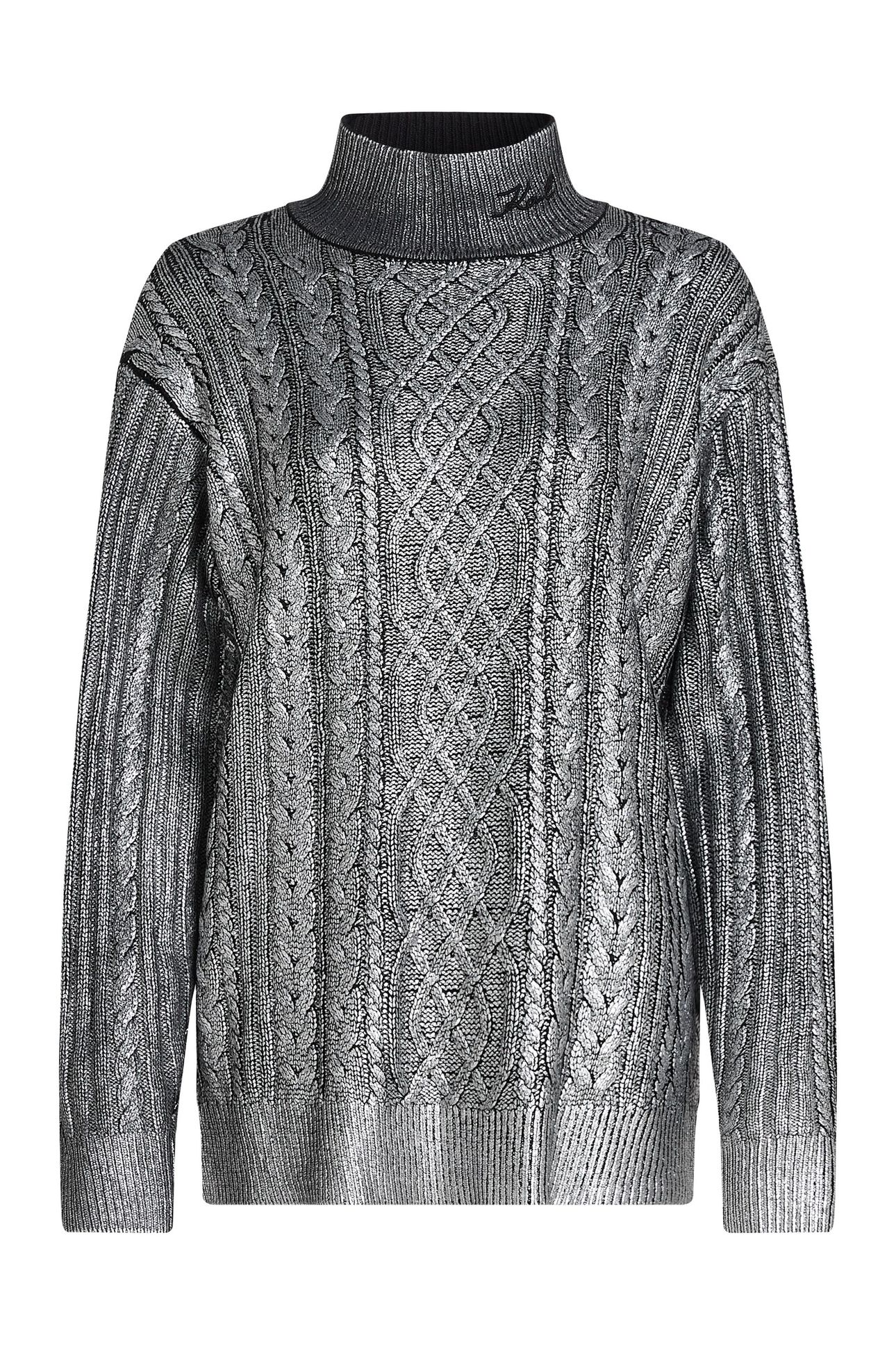CABLE KNIT SWEATER GUNMETAL 4