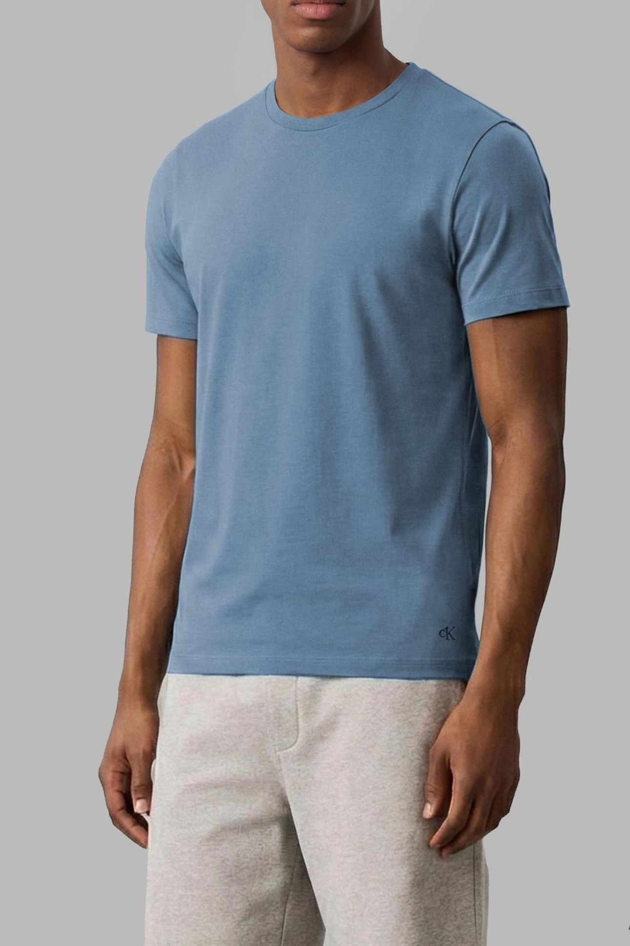 S/S CREW NECK 3-PACK WHITE/GULF BLUE/GREY HEATHER 2