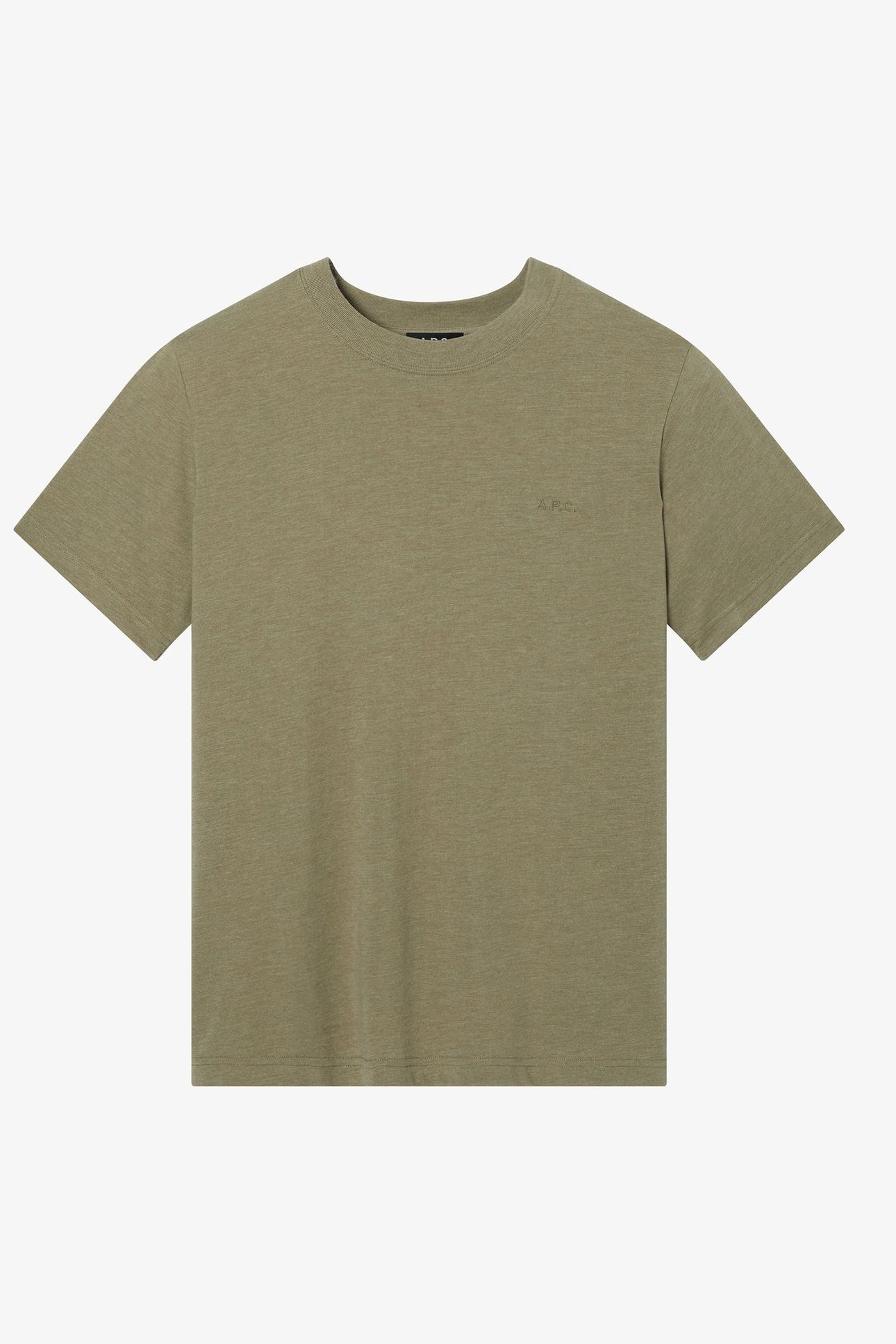 UNISEX T-SHIRT STANDARD EMBROIDERED HEATHERED KHAKI 3