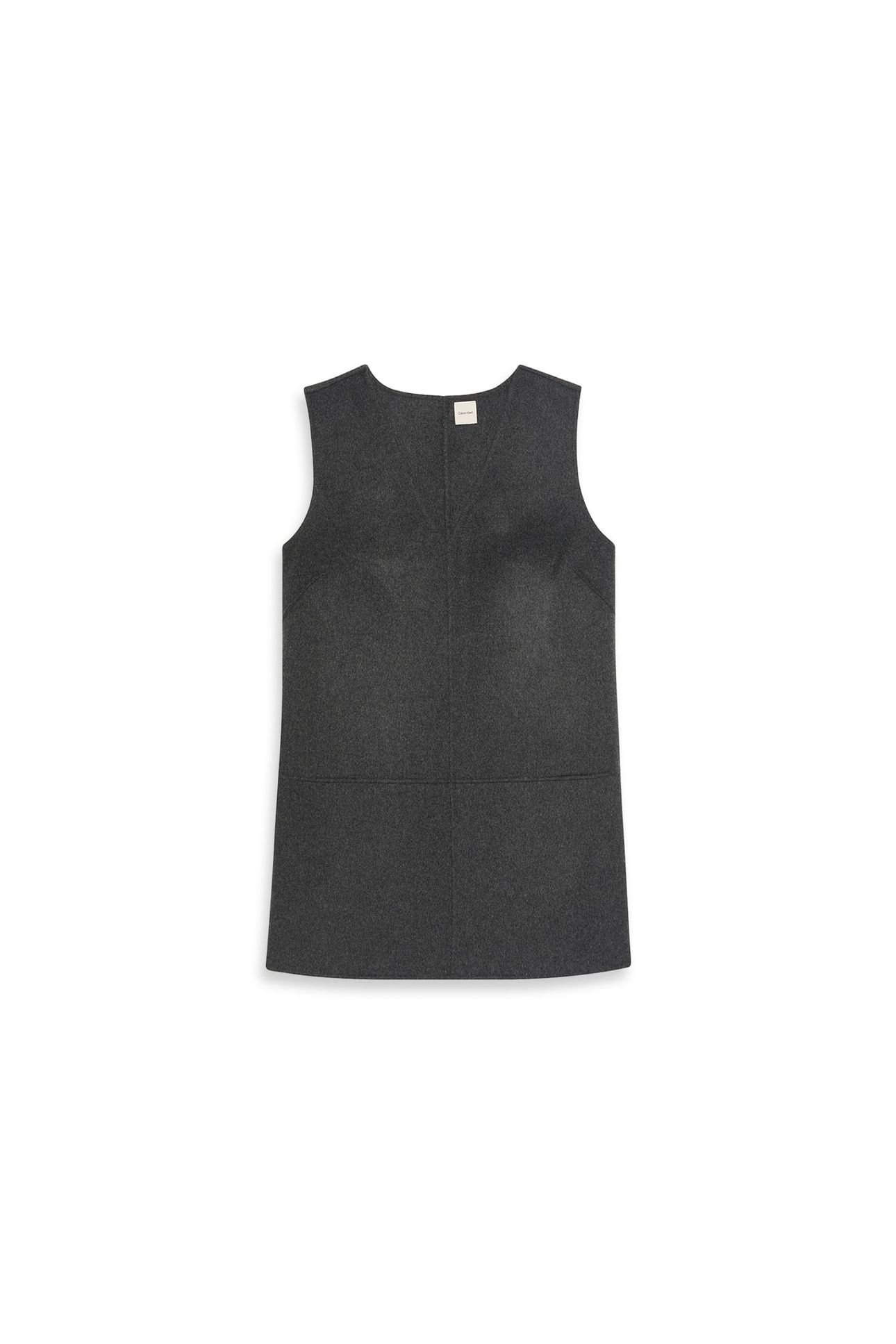 DOUBLEFACE V NECK DRESS GUNMETAL MELANGE 4