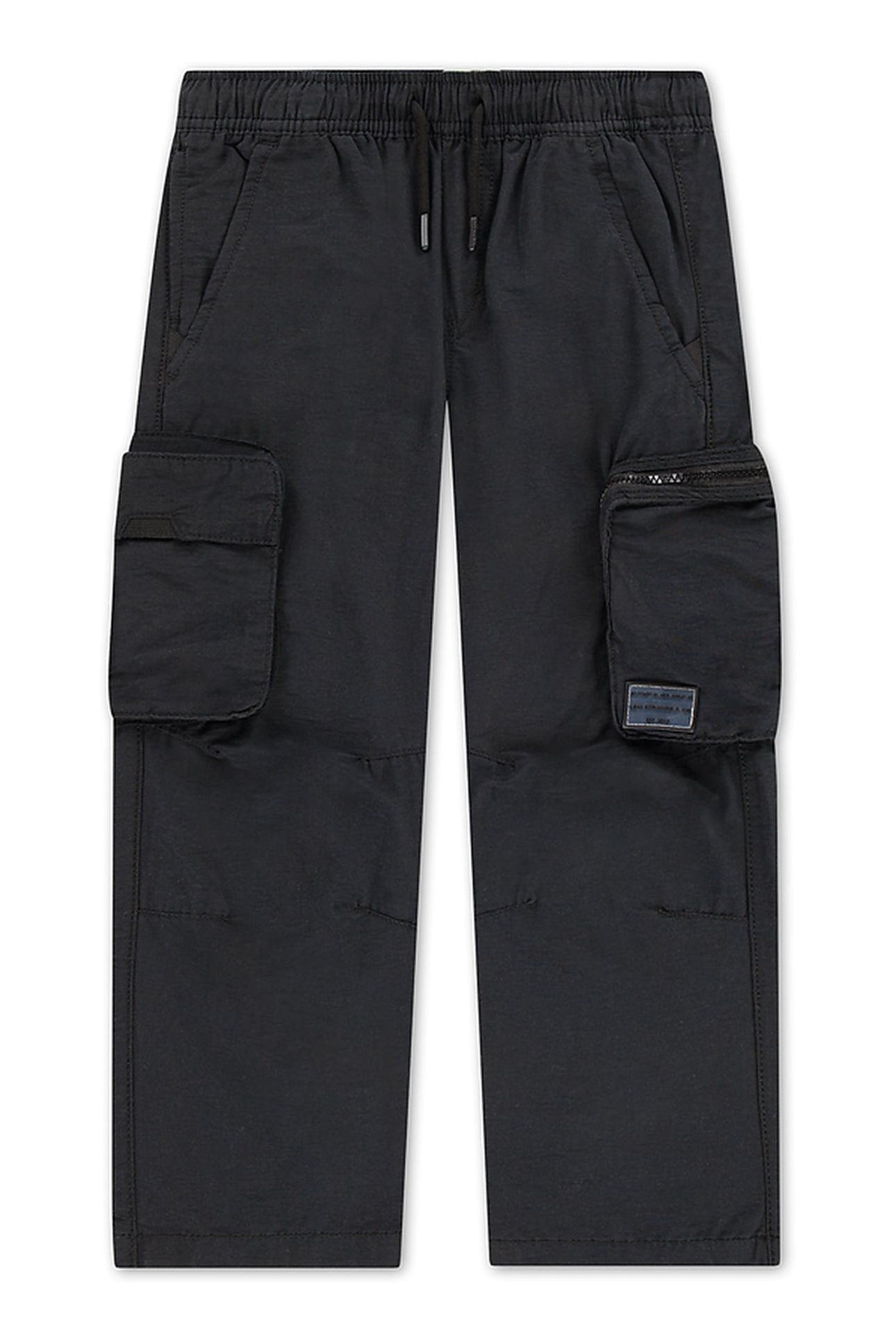 BOYS PARACHUTE CARGO PANTS JET BLACK 1