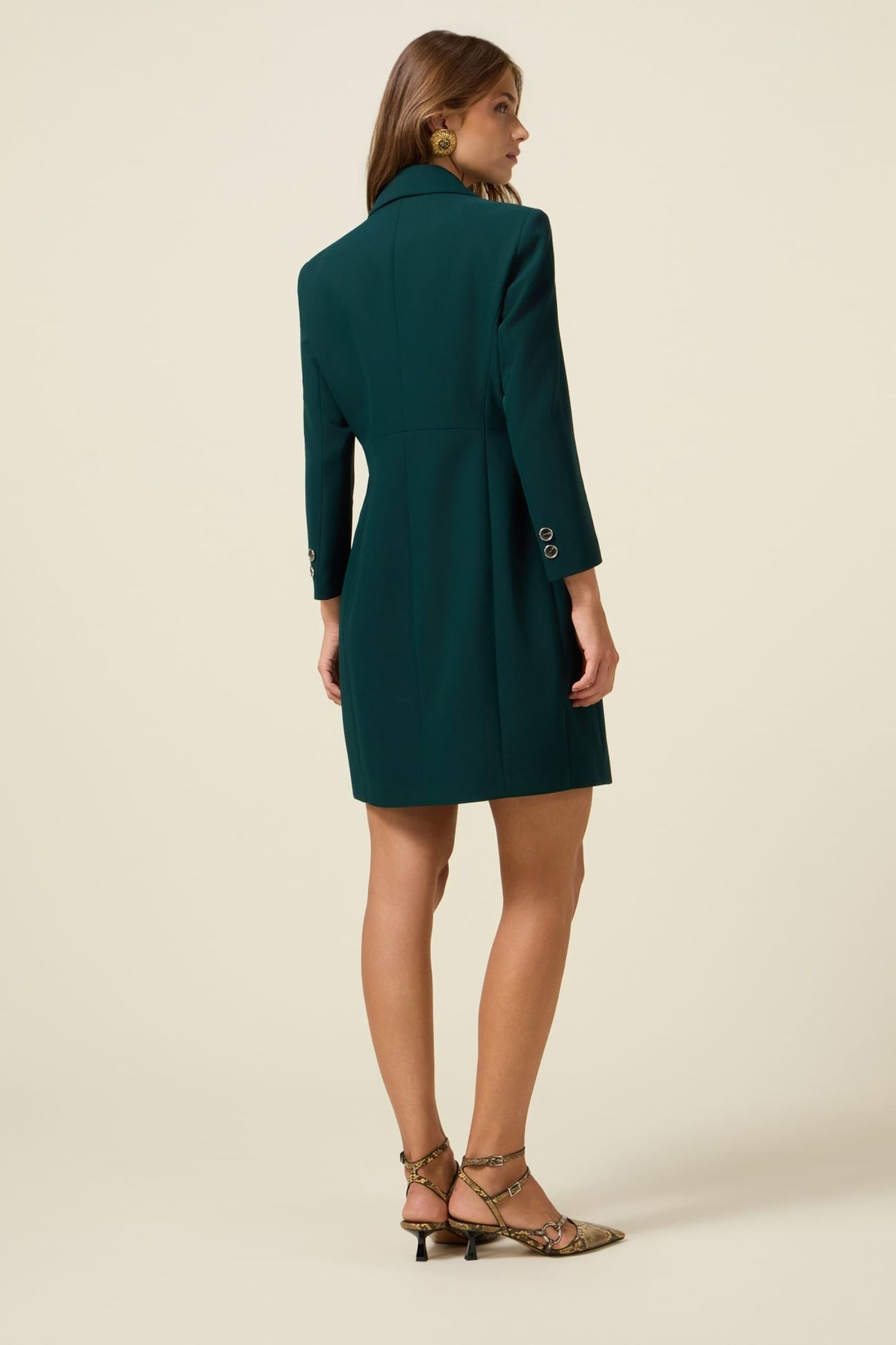 ROBE COAT IN CREPE FABRIC GREEN 3