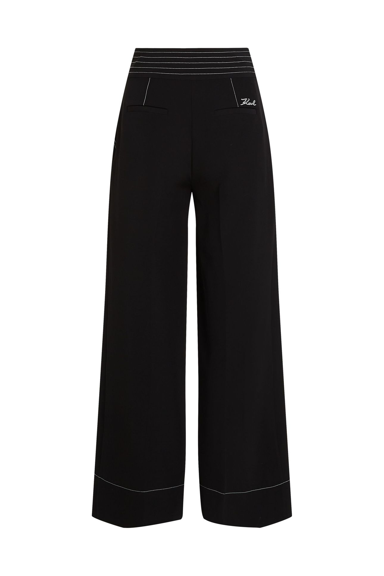 CONTRAST STITCH PANTS BLACK 4