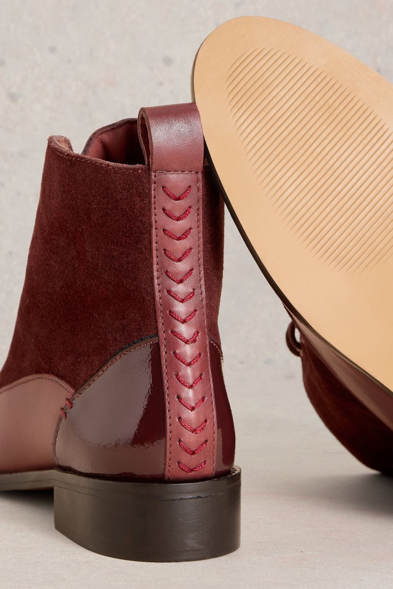 MARGOT LEATHER ANKLE BOOT DEEP RED 3