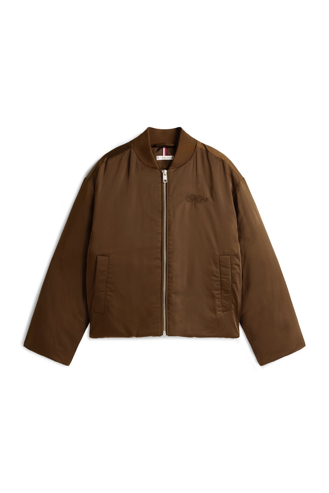 SATEEN PADDED RELAXED BOMBER CHESTNUT FUDGE 4