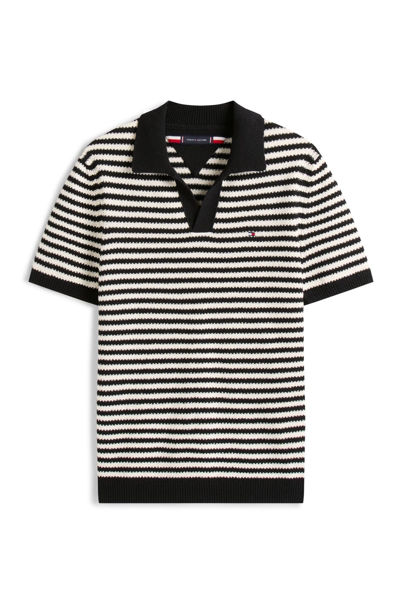 KNITTED TEXTURED POLO DESERT SKY/IVORY PETAL 4