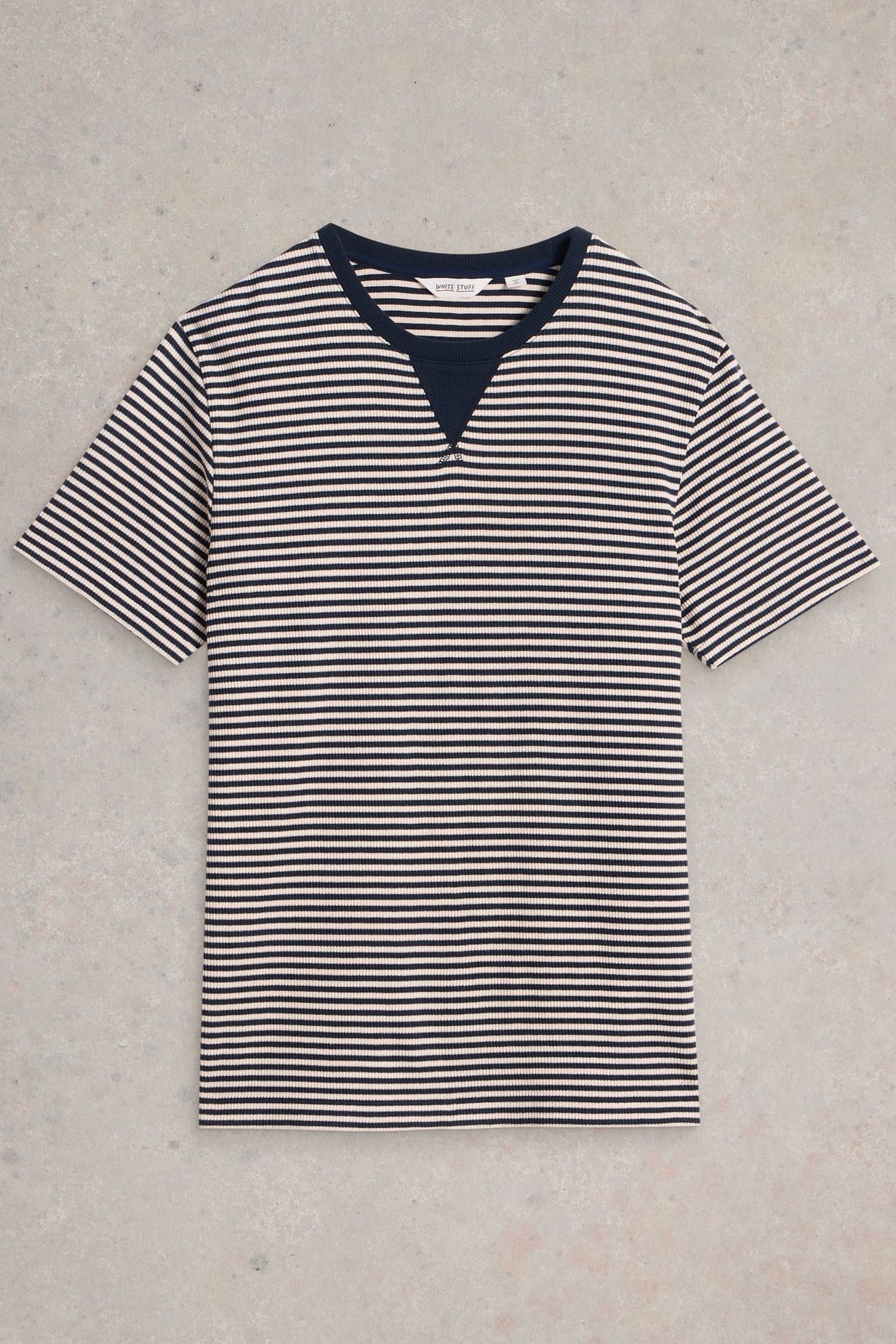 STRIPED RIB TEE NAVY MULTI 3