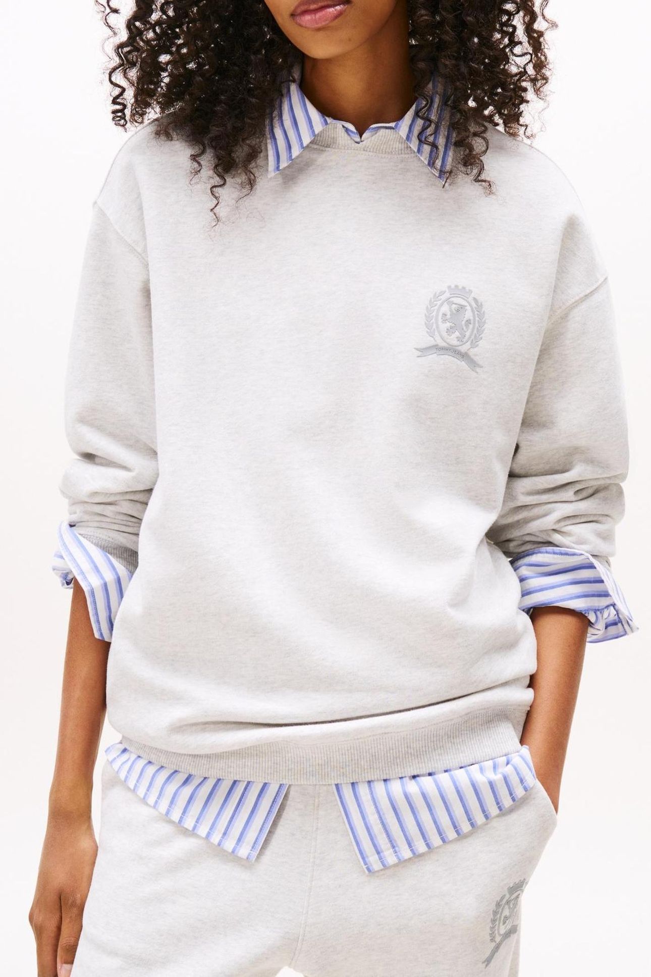 TJW RELAXED CREST NOTCH LIGHT GREY HEATHER 1