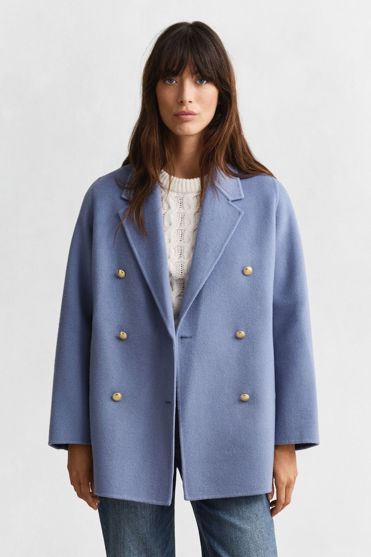 HANDSTITCHED PEACOAT FADED DENIM 2