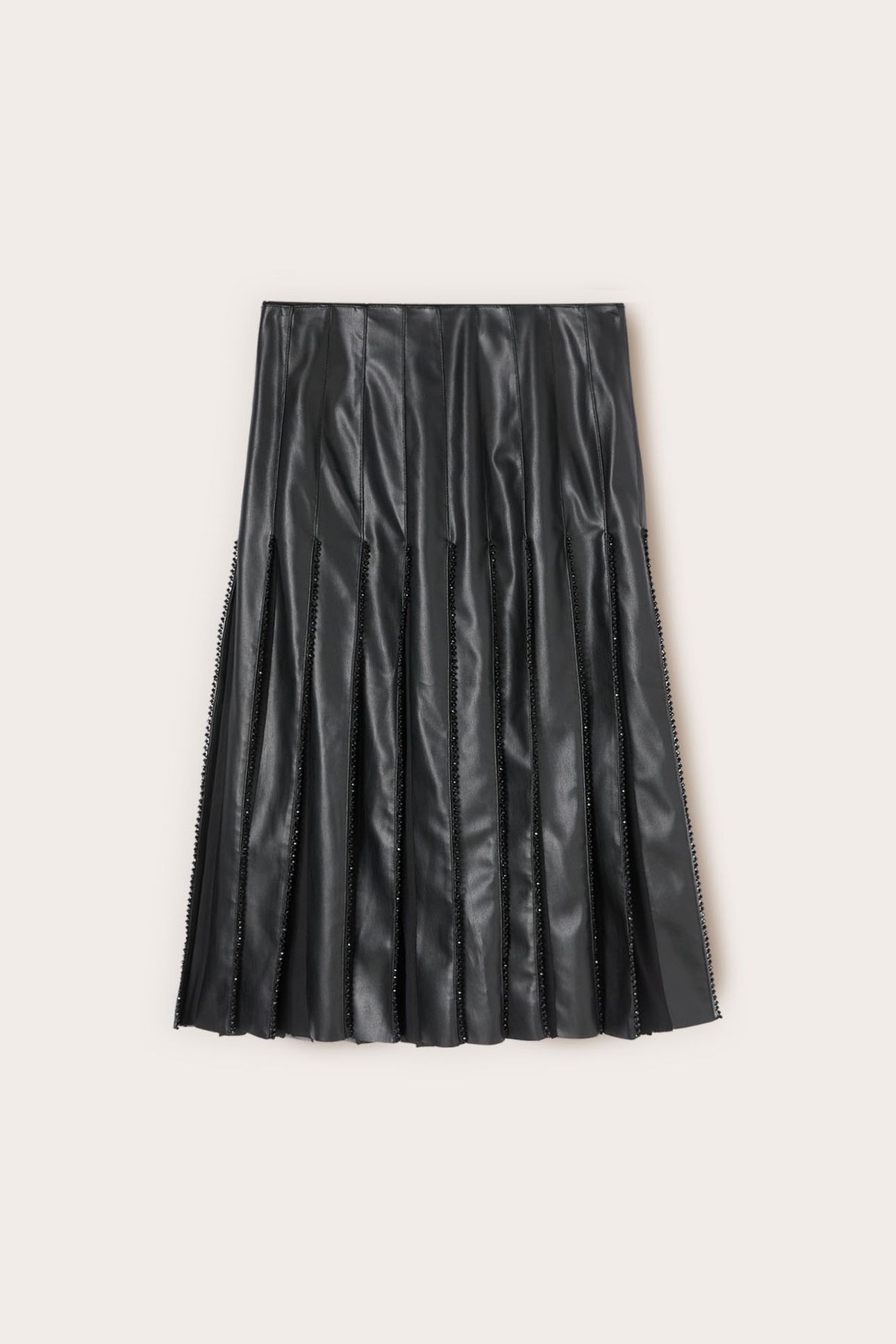 PLEATED SKIRT IN SMART COUTURE COATED FABRIC BLACK 5