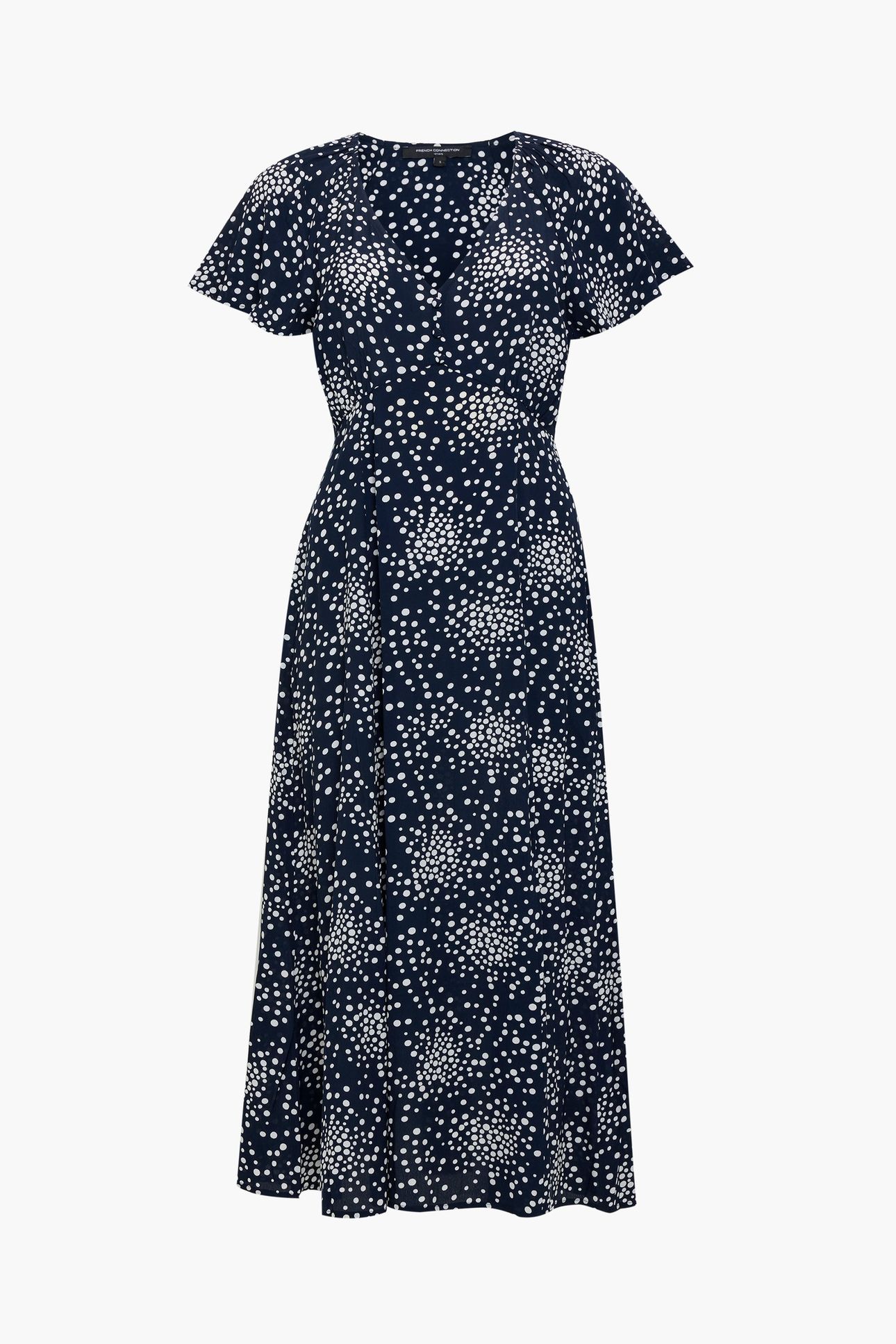 THEA LIZZIE MIDI TEA DRESS NAVY/PORCELAIN CREAM 6