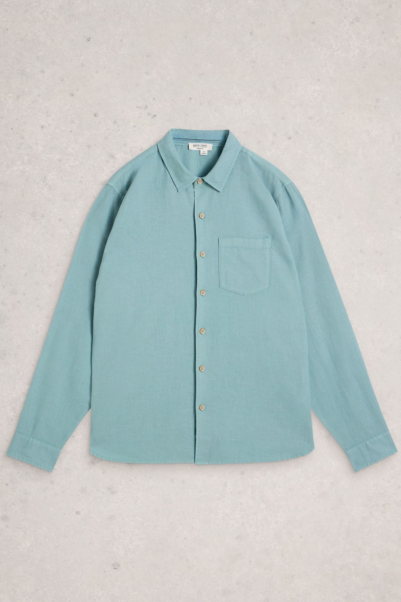 ELY LINEN COTTON LS SHIRT MID BLUE 4