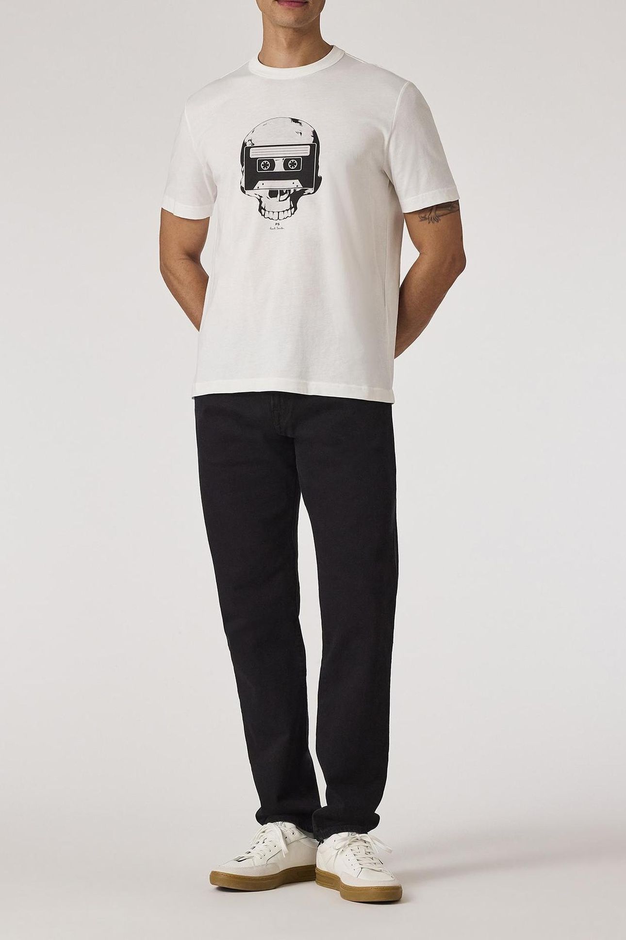 MENS SS TSHIRT TAPE SKULL OFF WHITE 2