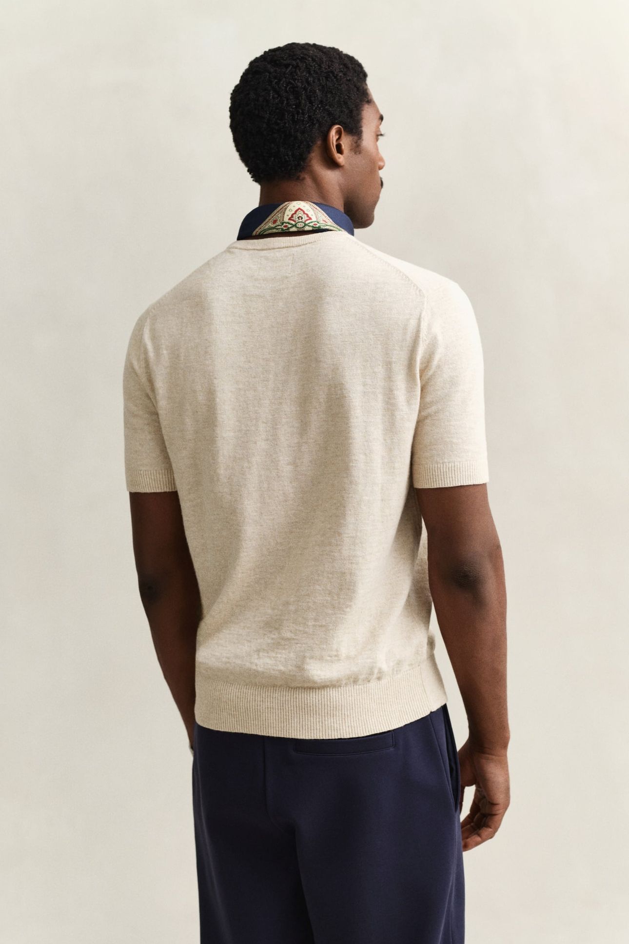 SLUB COTTON LINEN SS C-NECK SEED MELANGE 2