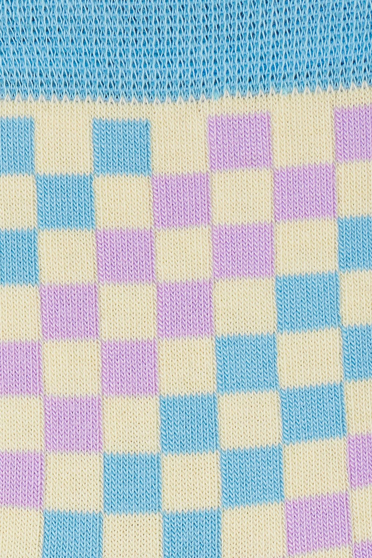 WOMEN SOCK JILL CHECK TURQUOISE 6