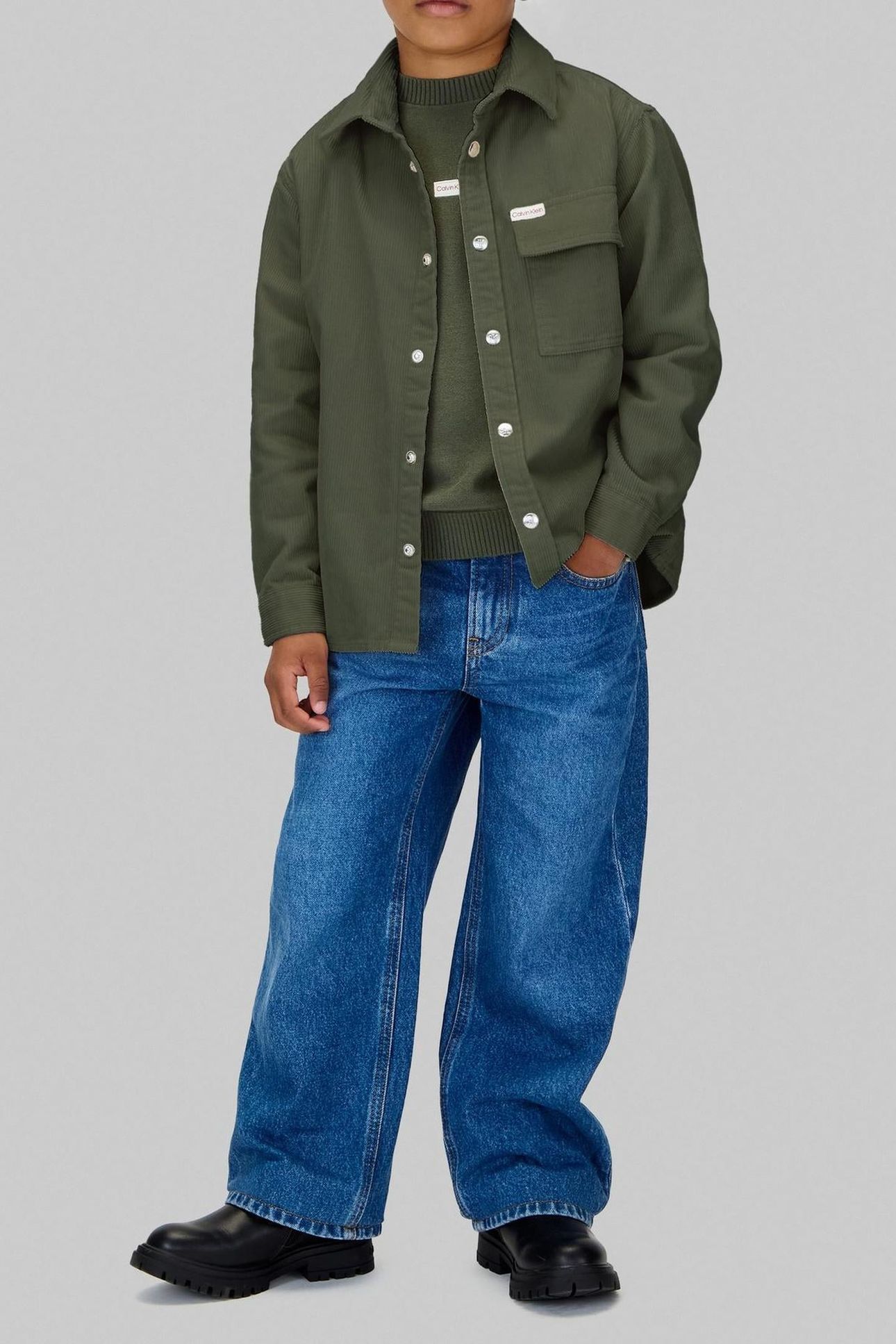 BOYS LOGO LABEL SWEATER THYME 3