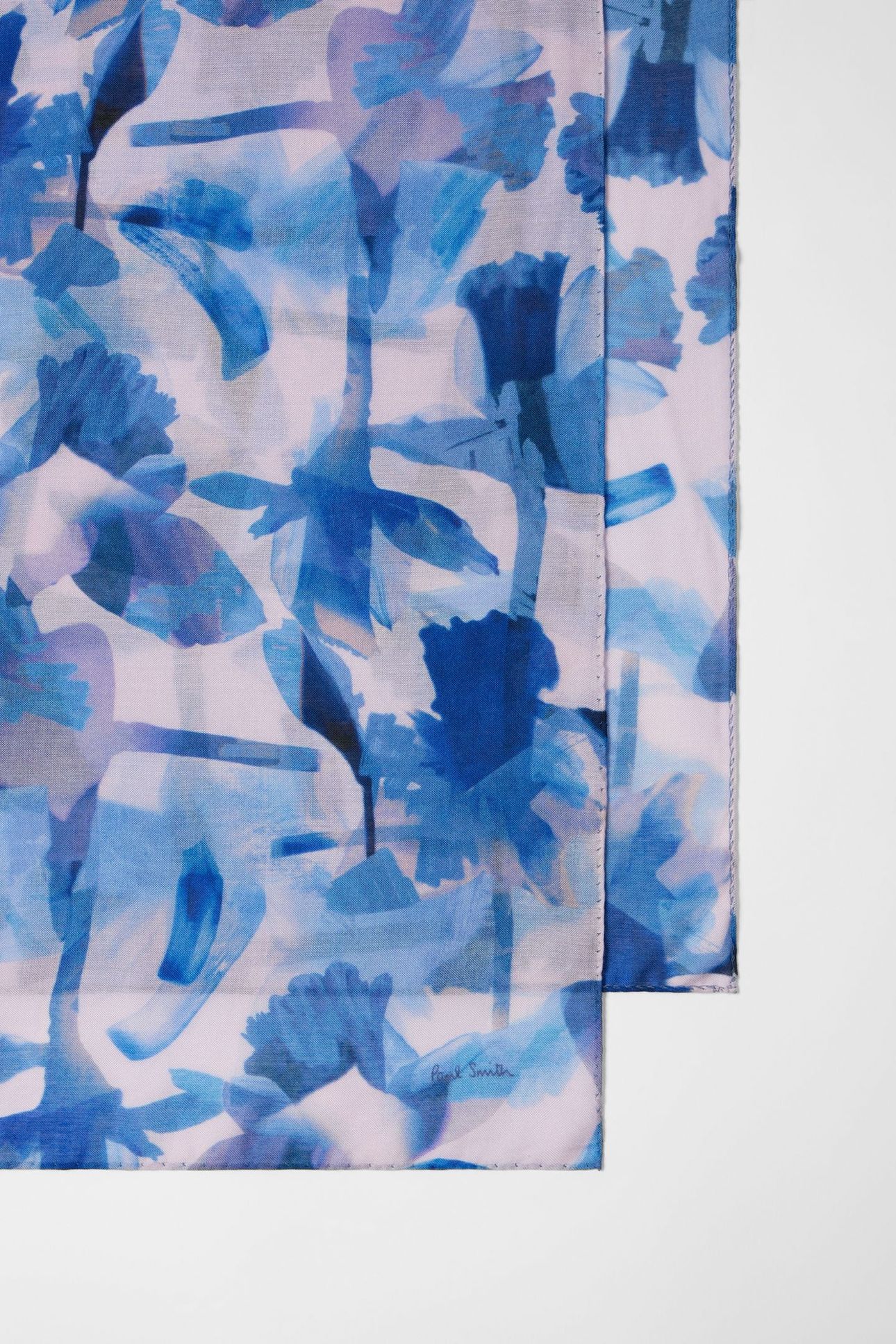WOMEN SCARF PAINT FLORAL LIGHT PURPLE 4