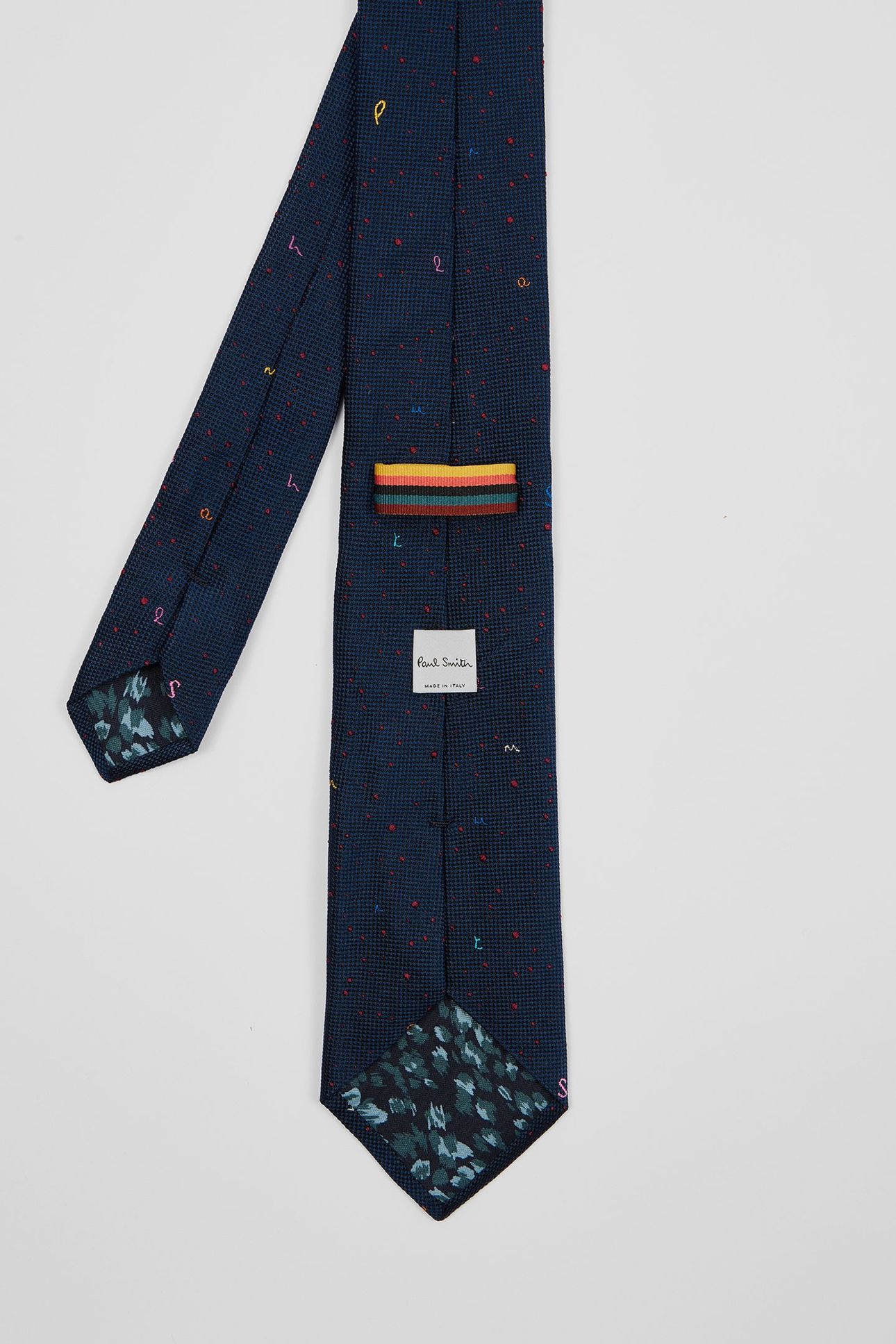 MEN TIE DOTTY LETTERS NAVY 4