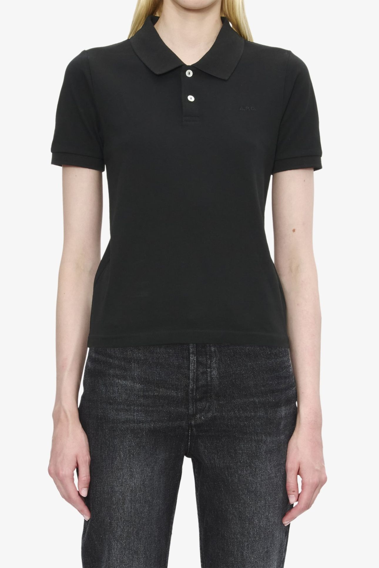 POLO FITTED SHORT SLEEVE BLACK 1