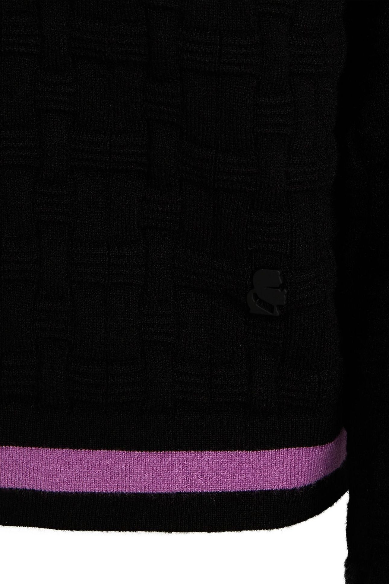 TEXTURED CLASSIC KNIT CARDIGAN BLACK/IRIS ORCHID 8