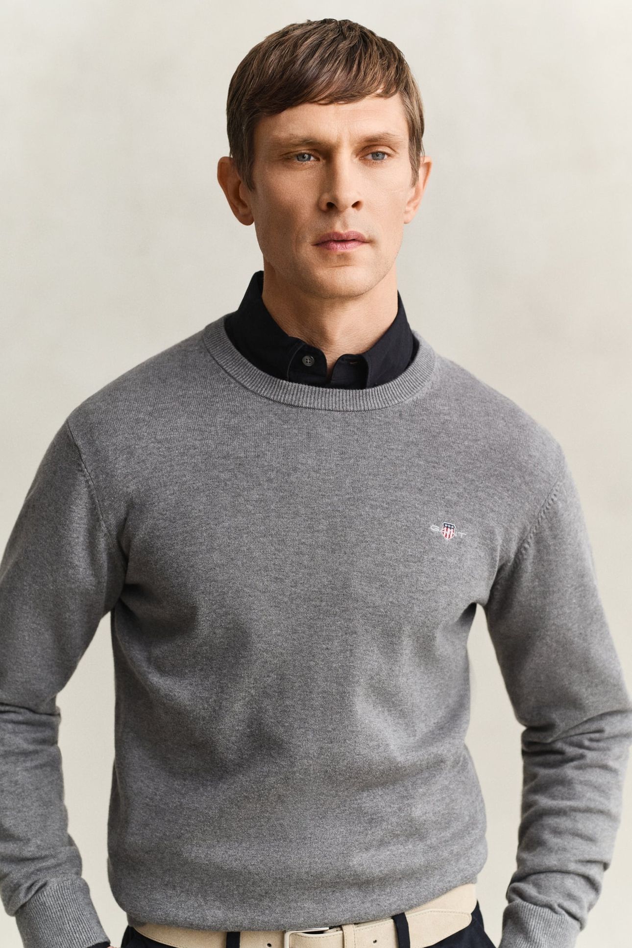 CLASSIC COTTON C-NECK DARK GREY MELANGE 9