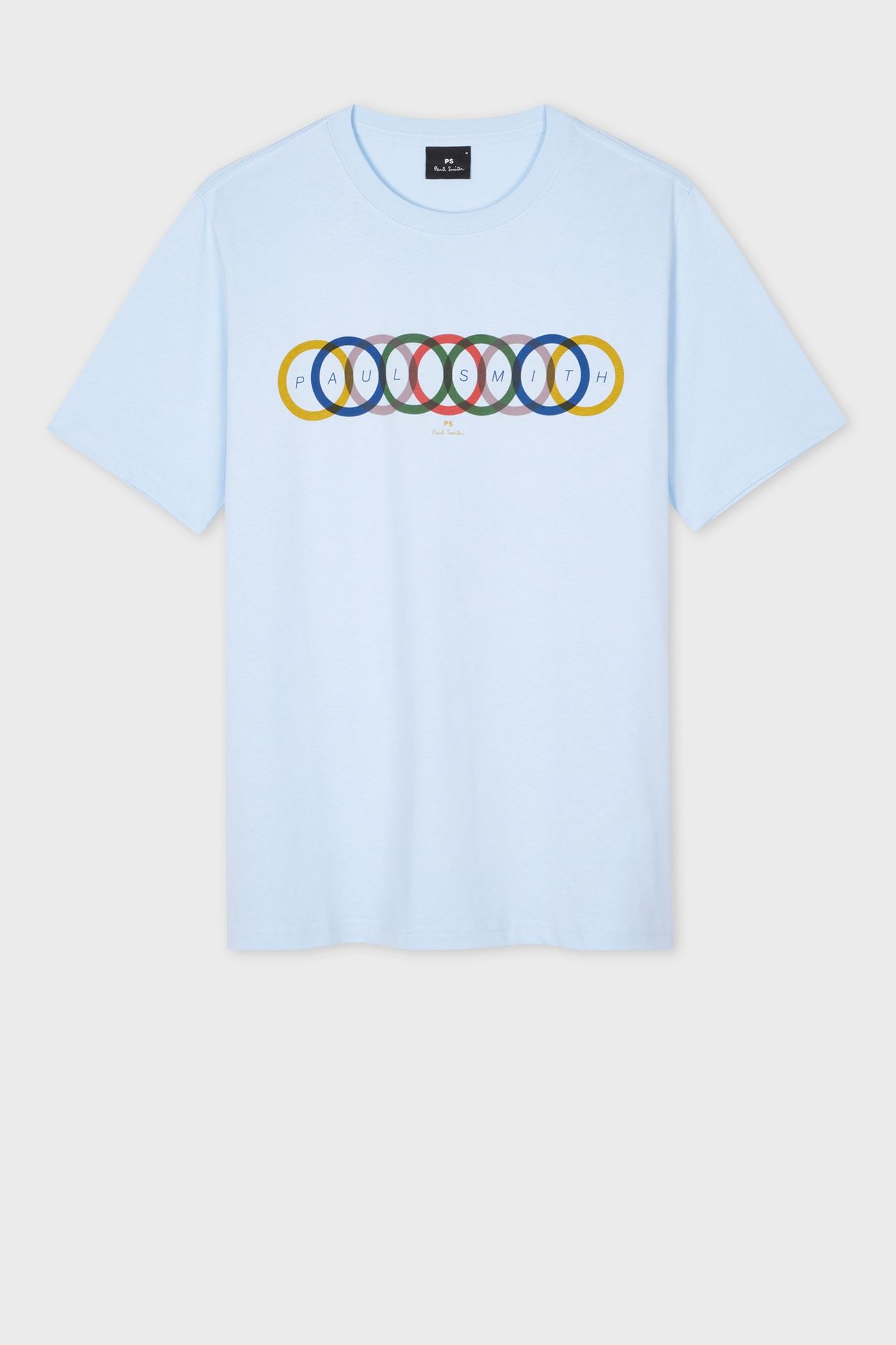 MENS REG FIT T SHIRT MULTI CIRCLES LIGHT BLUE 4