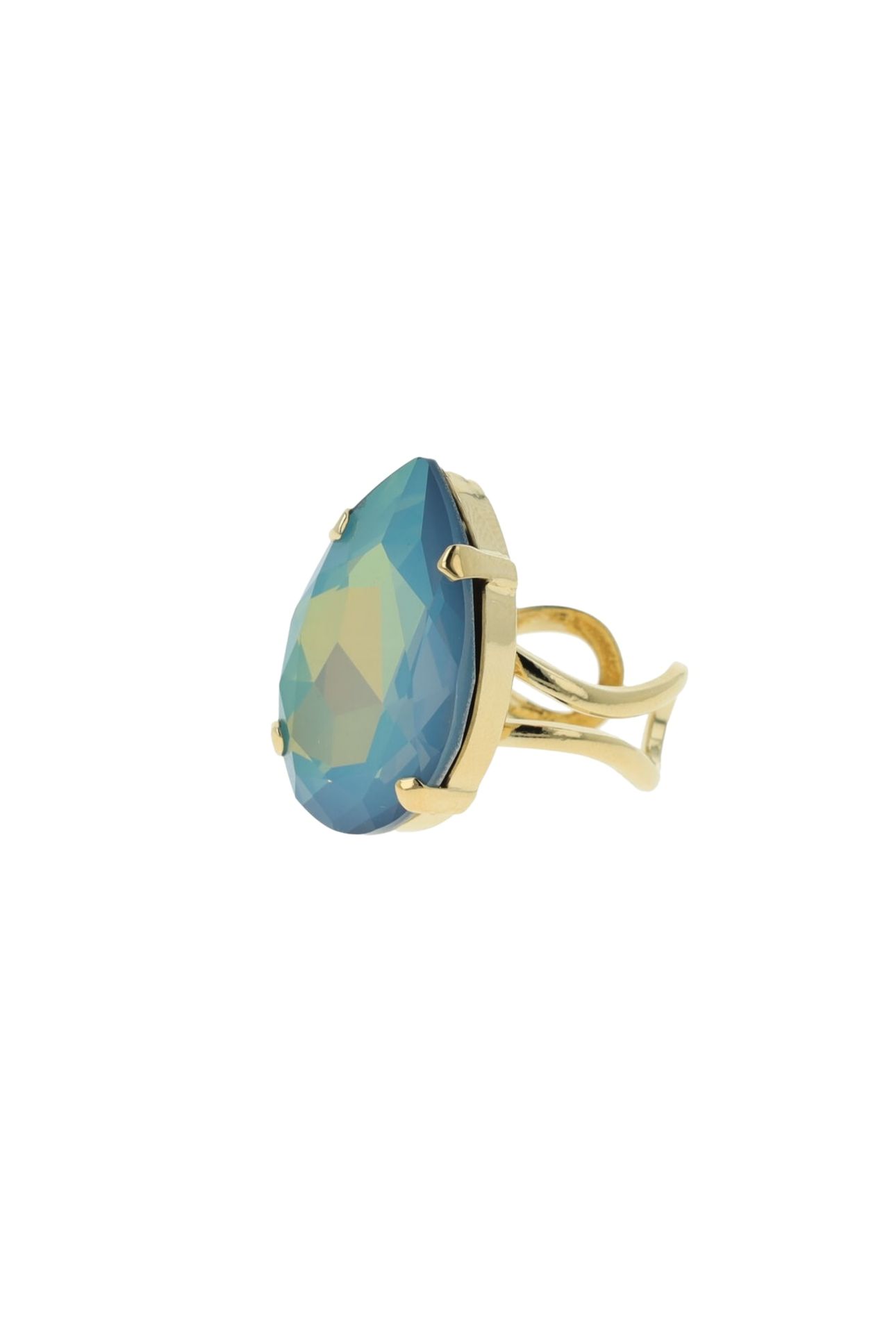 LA REINA RING WHITE OPAL STAR SHINE BLUE 2