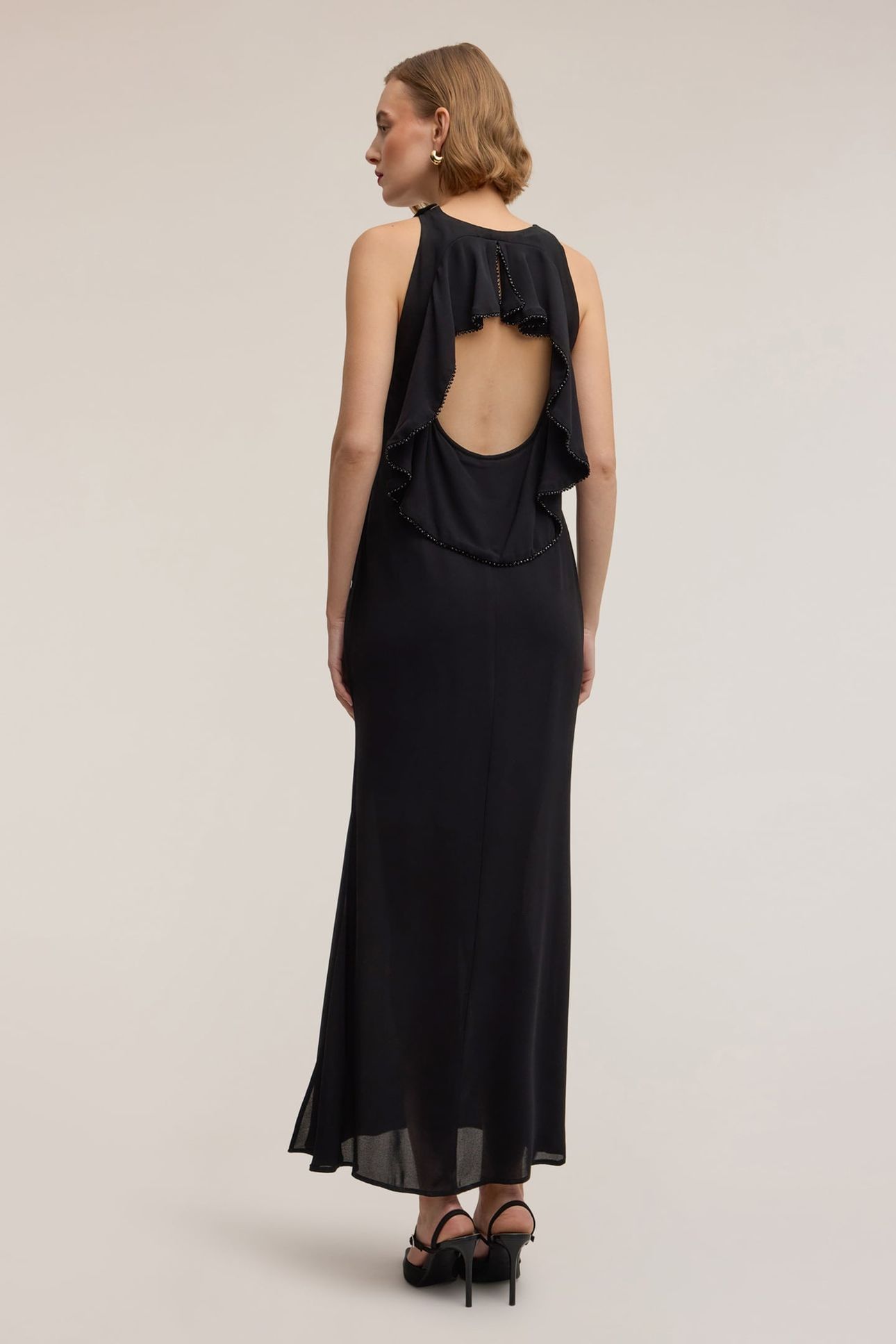 LONG DRESS WITH BACK CUT-OUT BLACK 2
