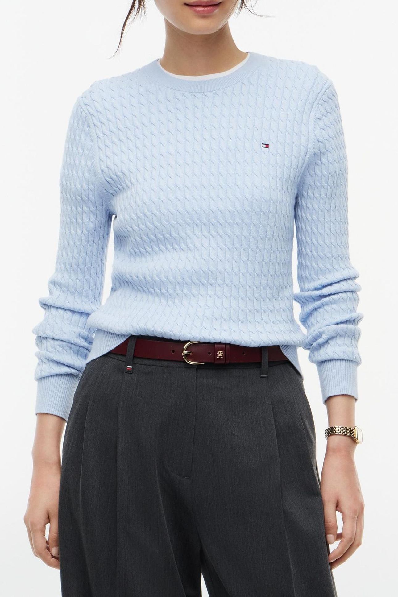 COTTON MINI CABLE SWEATER SKY BLUE 3