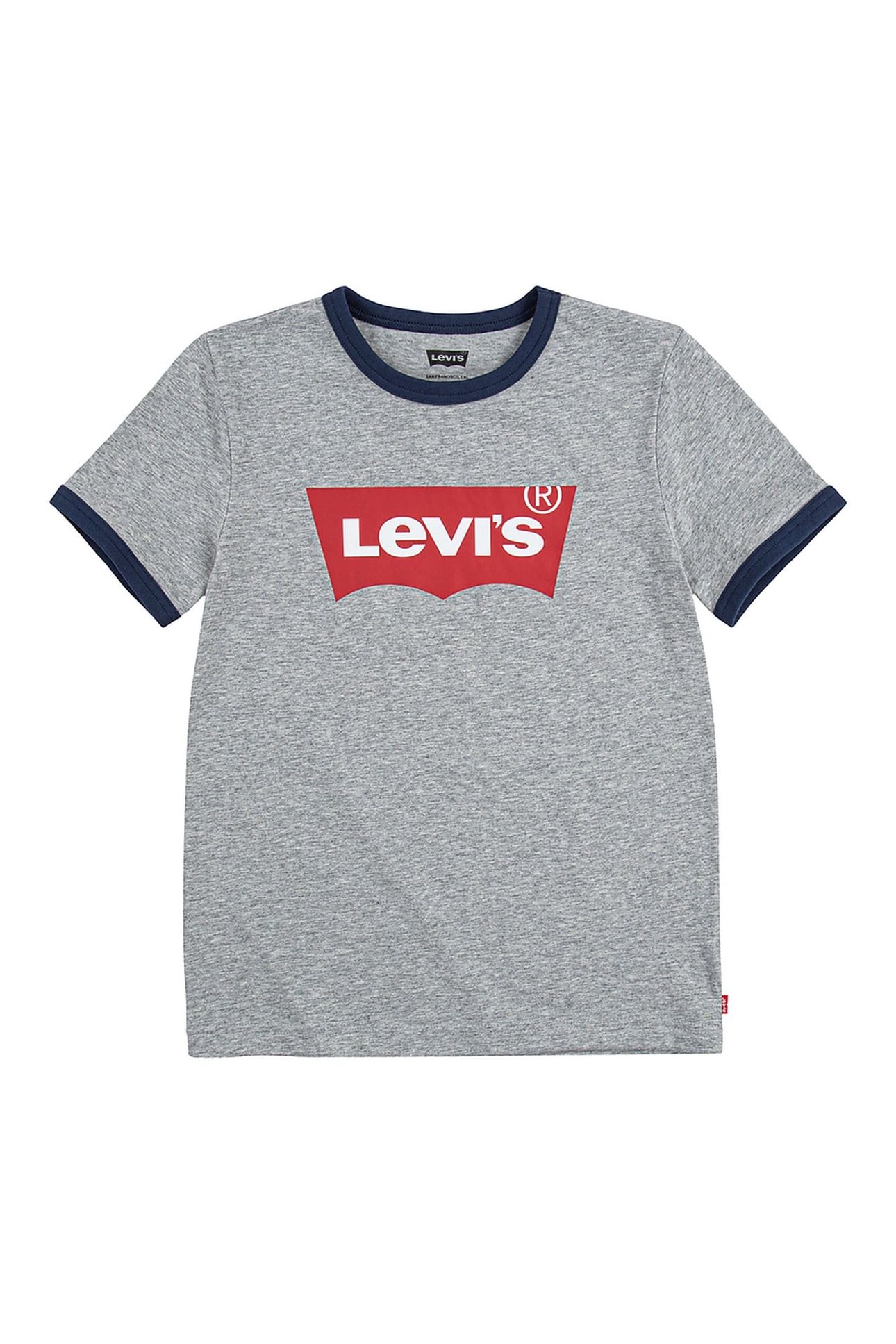 BOYS BATWING RINGER TEE GREY HEATHER 1