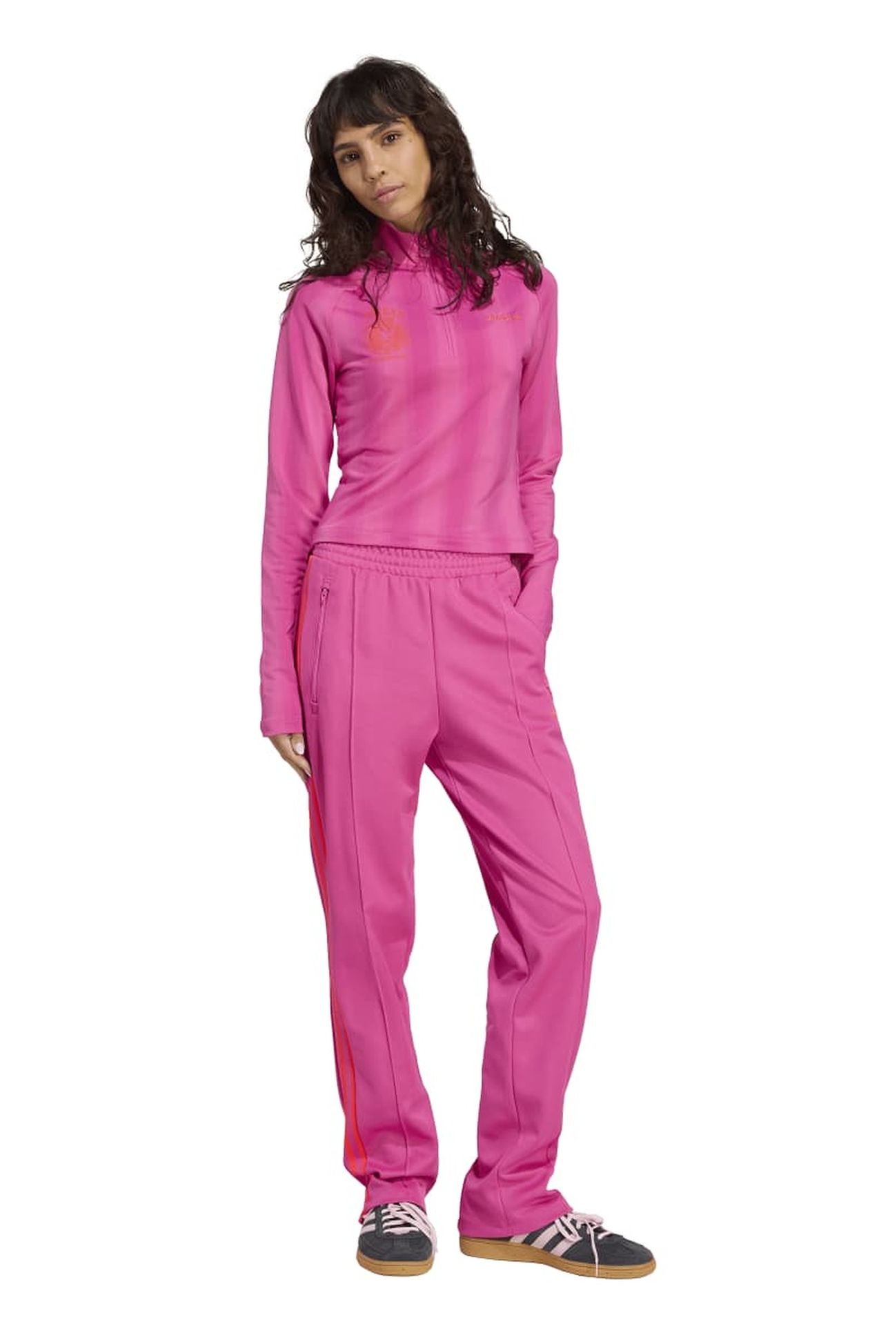 HALFZIP GRFX LS SEMI LUCID FUCHSIA 3