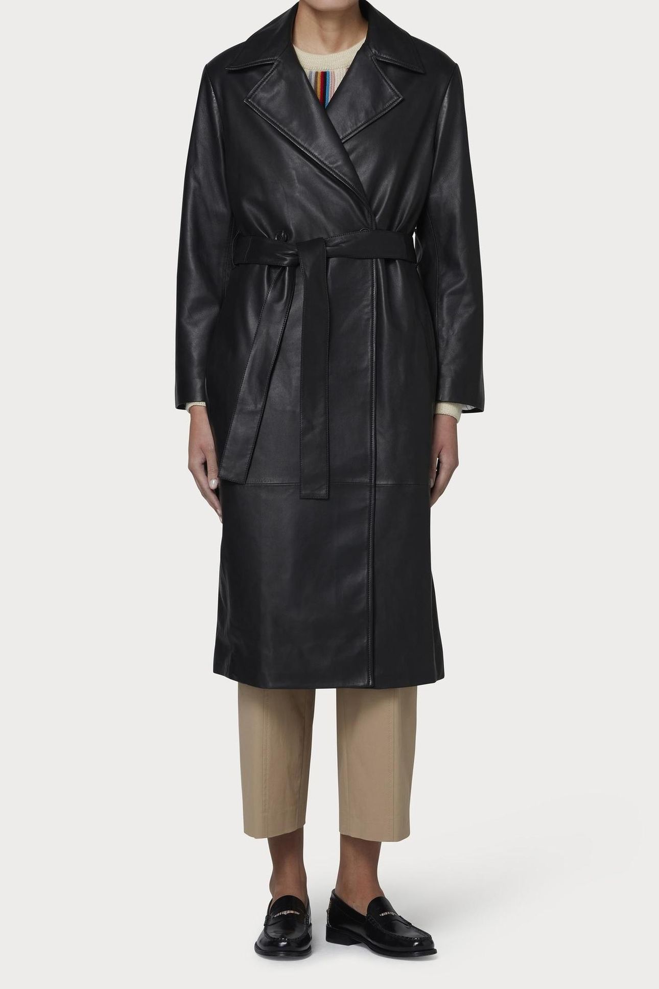 WOMENS COAT LEATHER BLACK 2