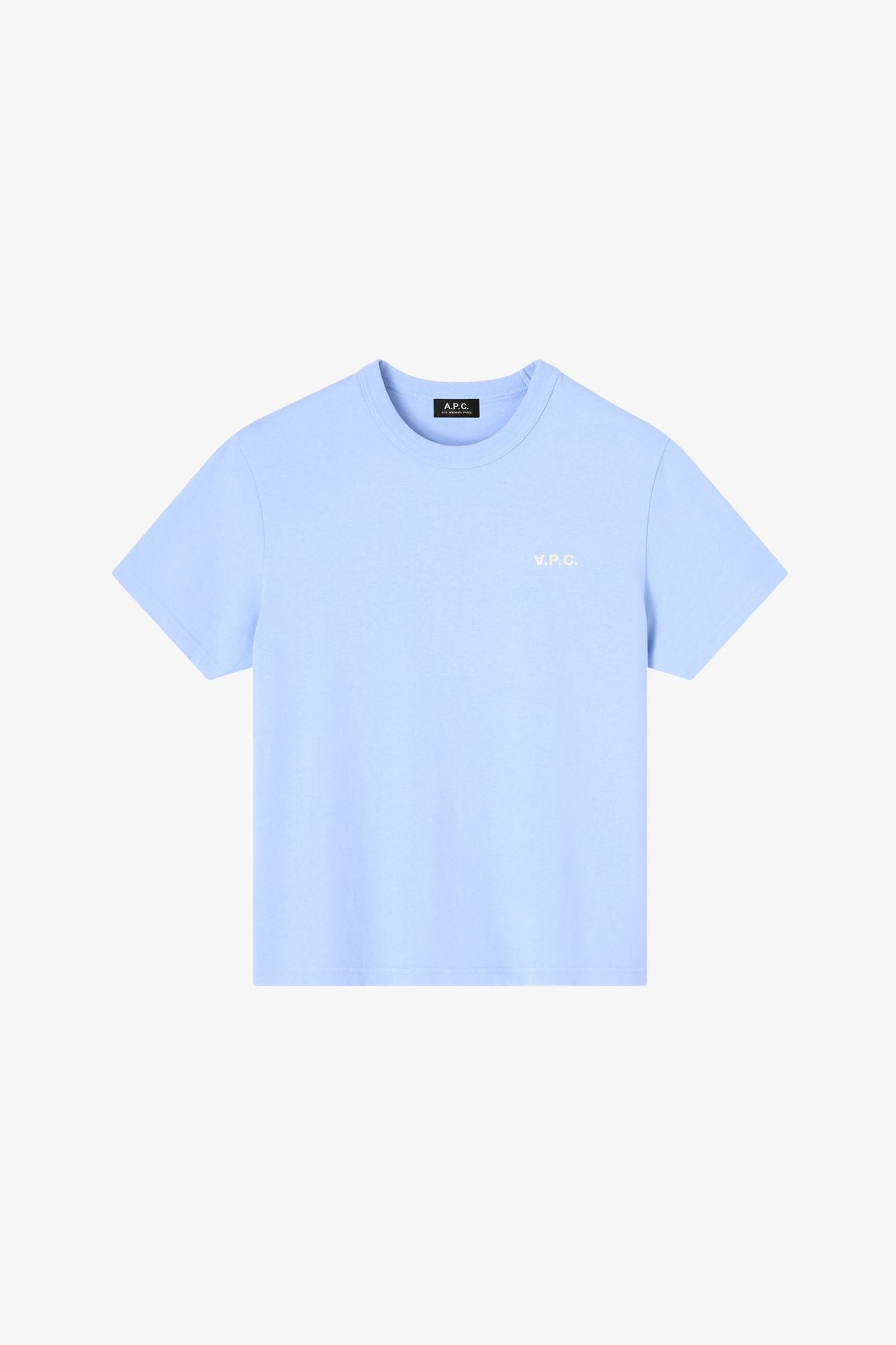 UNISEX T-SHIRT BOXY SMALL LIGHT BLUE/ECRU 2