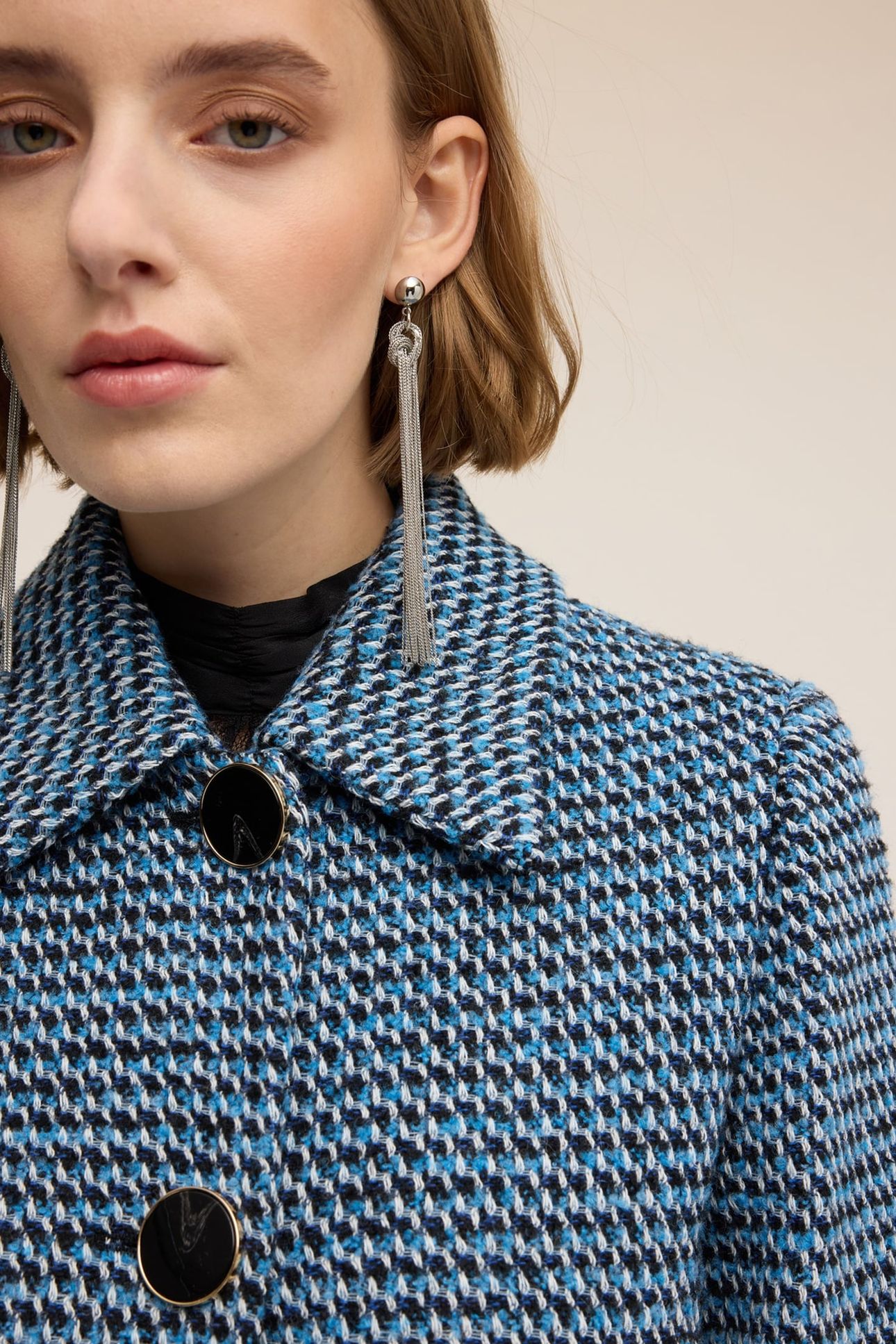 LONG JACQUARD COAT TEAL 5