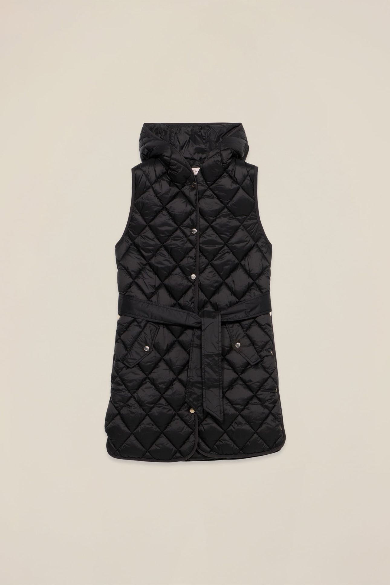 LIGHTWEIGHT DOWN VEST WITH HOOD BLACK 3