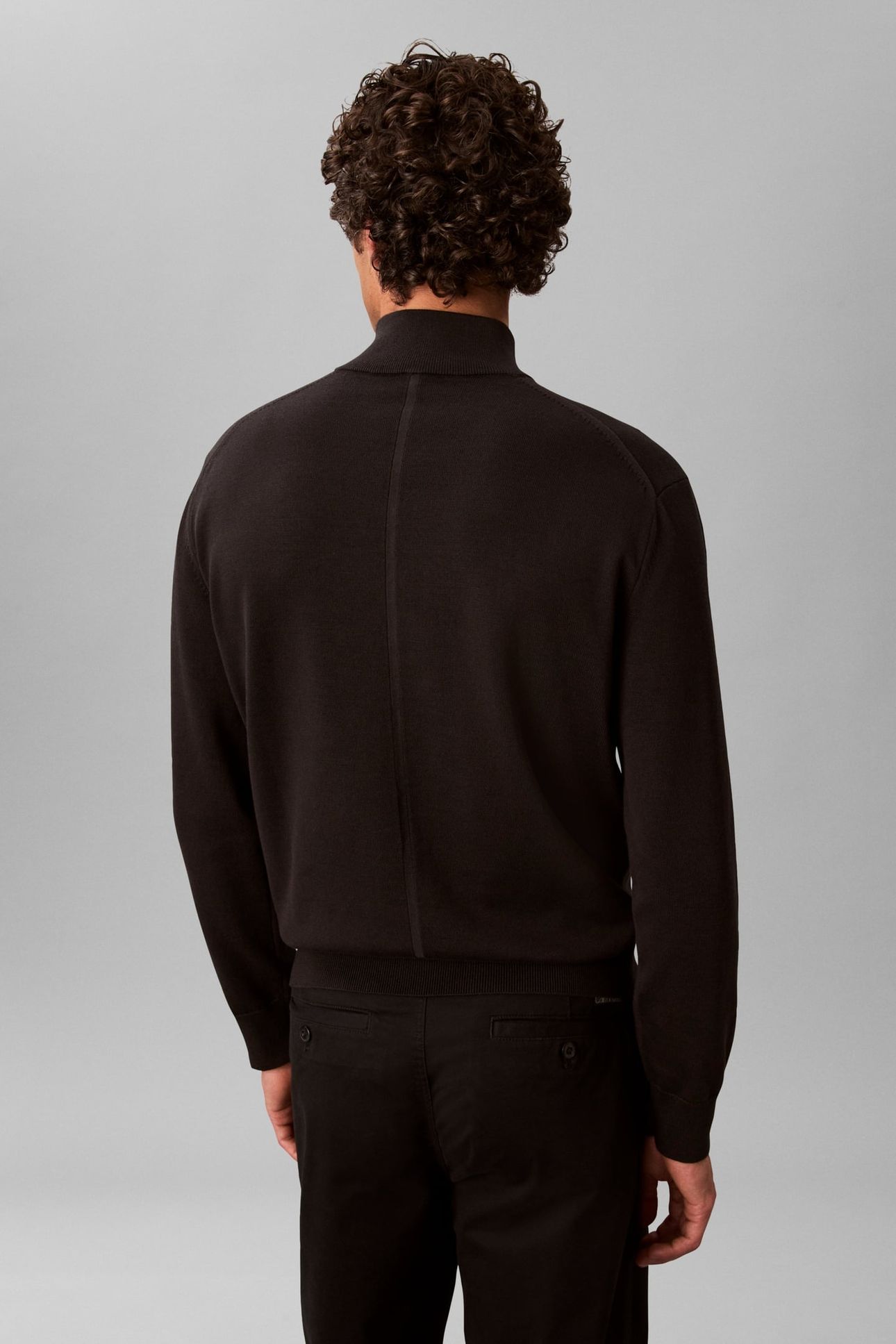 LS SUPIMA QUARTER ZIP SWEATER BLACK 2